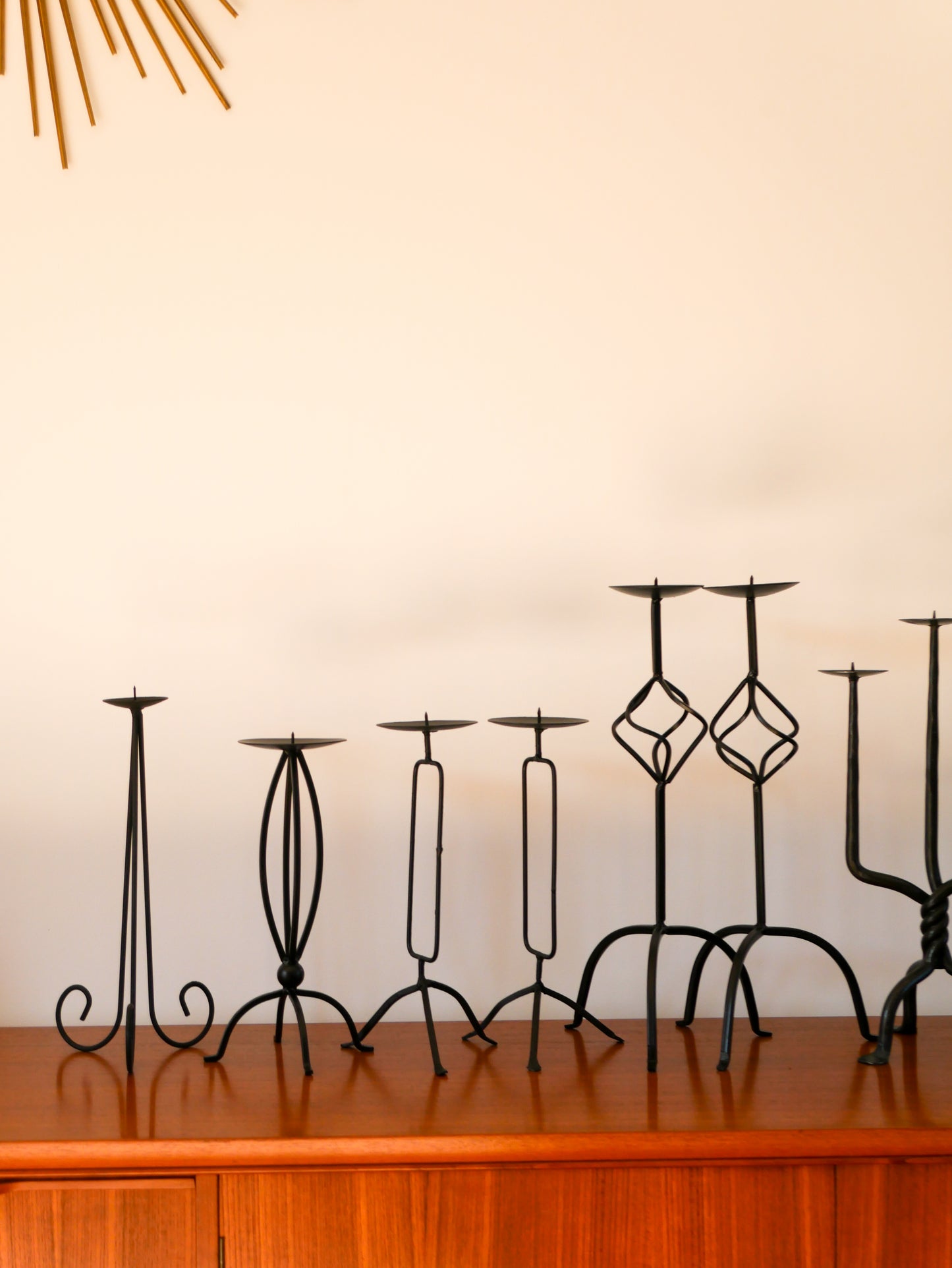 Chandelier en fer Noir, Brutaliste, 1970 - 30 cm