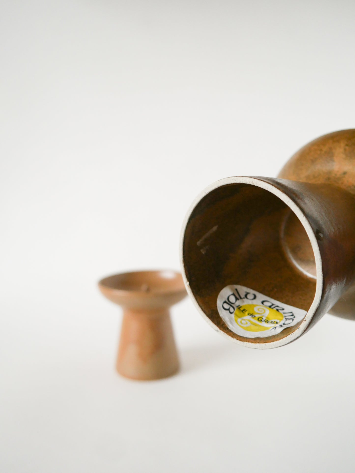 Paire de bougeoirs en grès, Graphiques, 1970