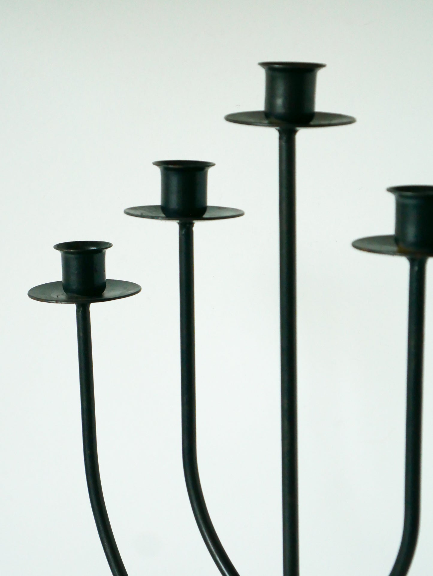 Grand chandelier en fer Noir, Brutaliste, 1970