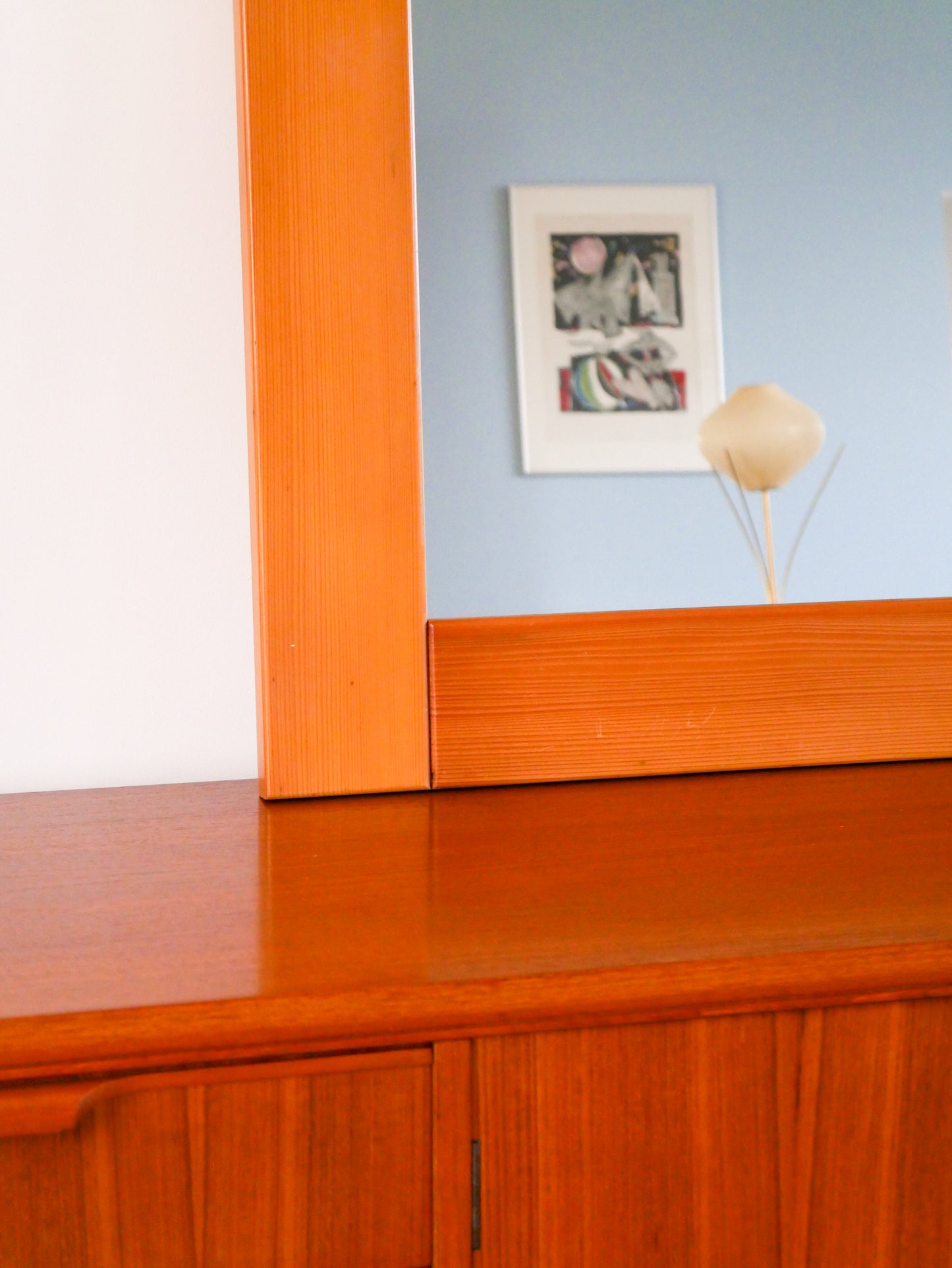 Grand miroir en pin, 1980