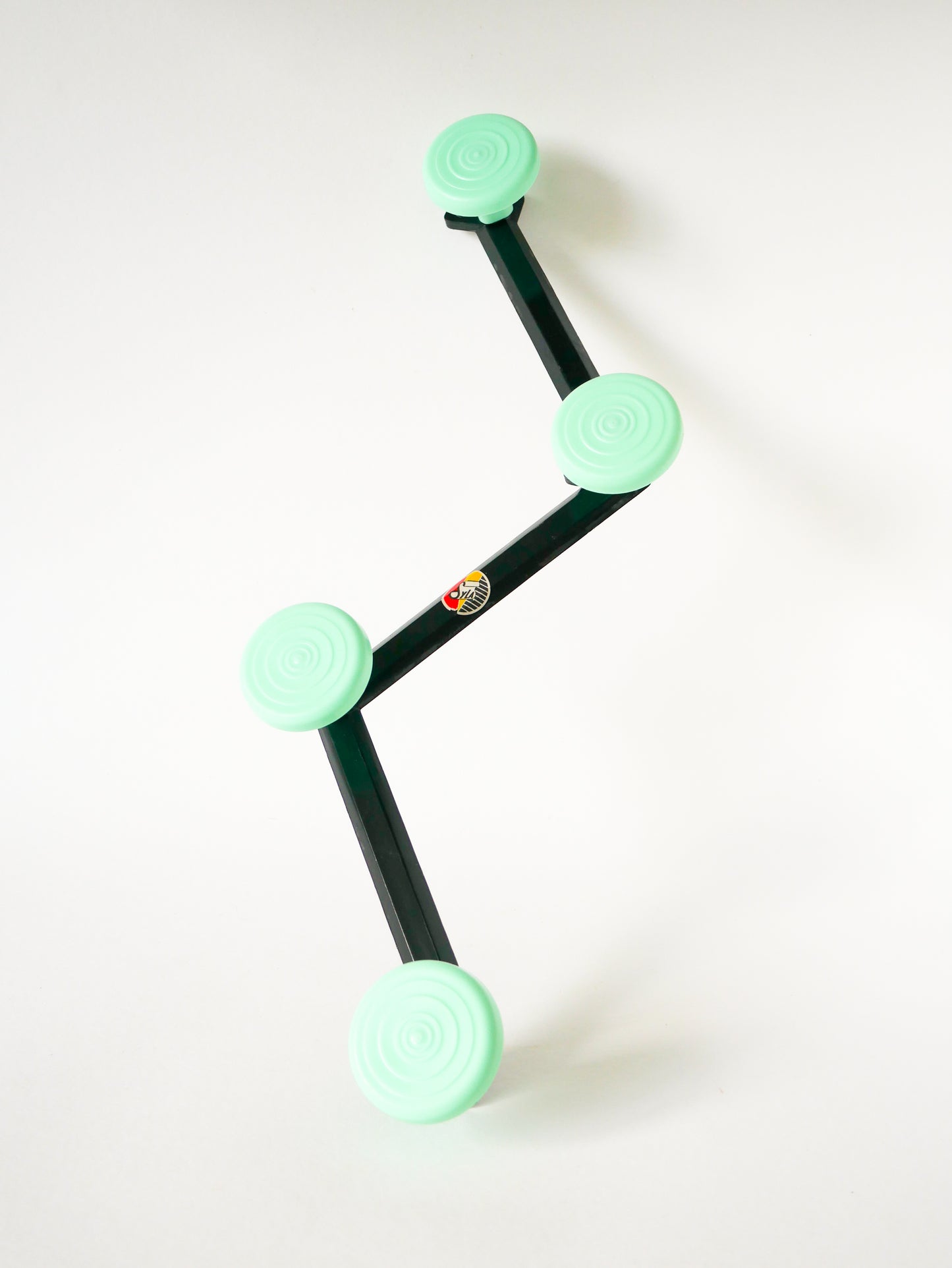 Patère en plastique Syla, Vert menthe et Noir, Design, 1970