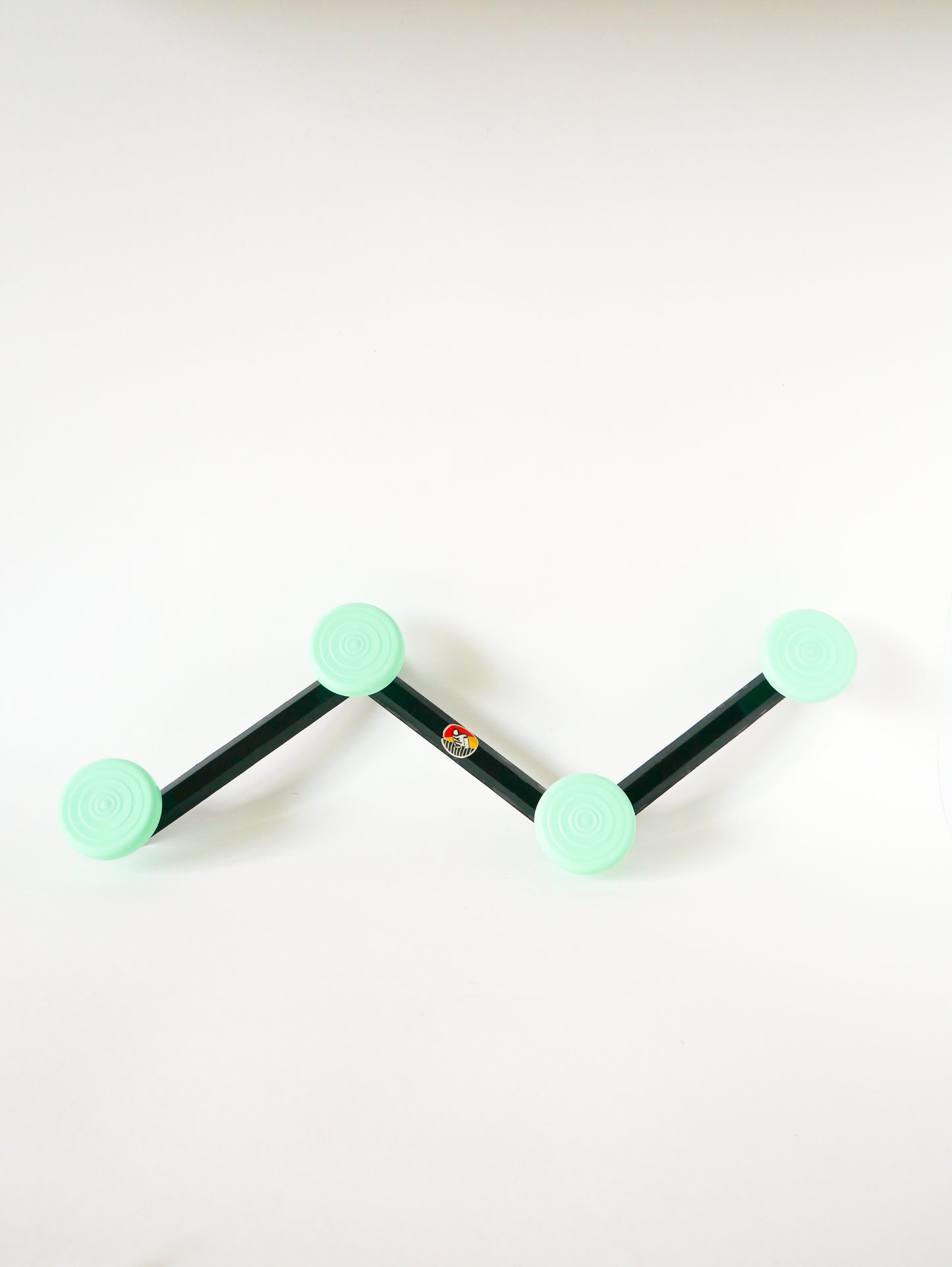 Patère en plastique Syla, Vert menthe et Noir, Design, 1970