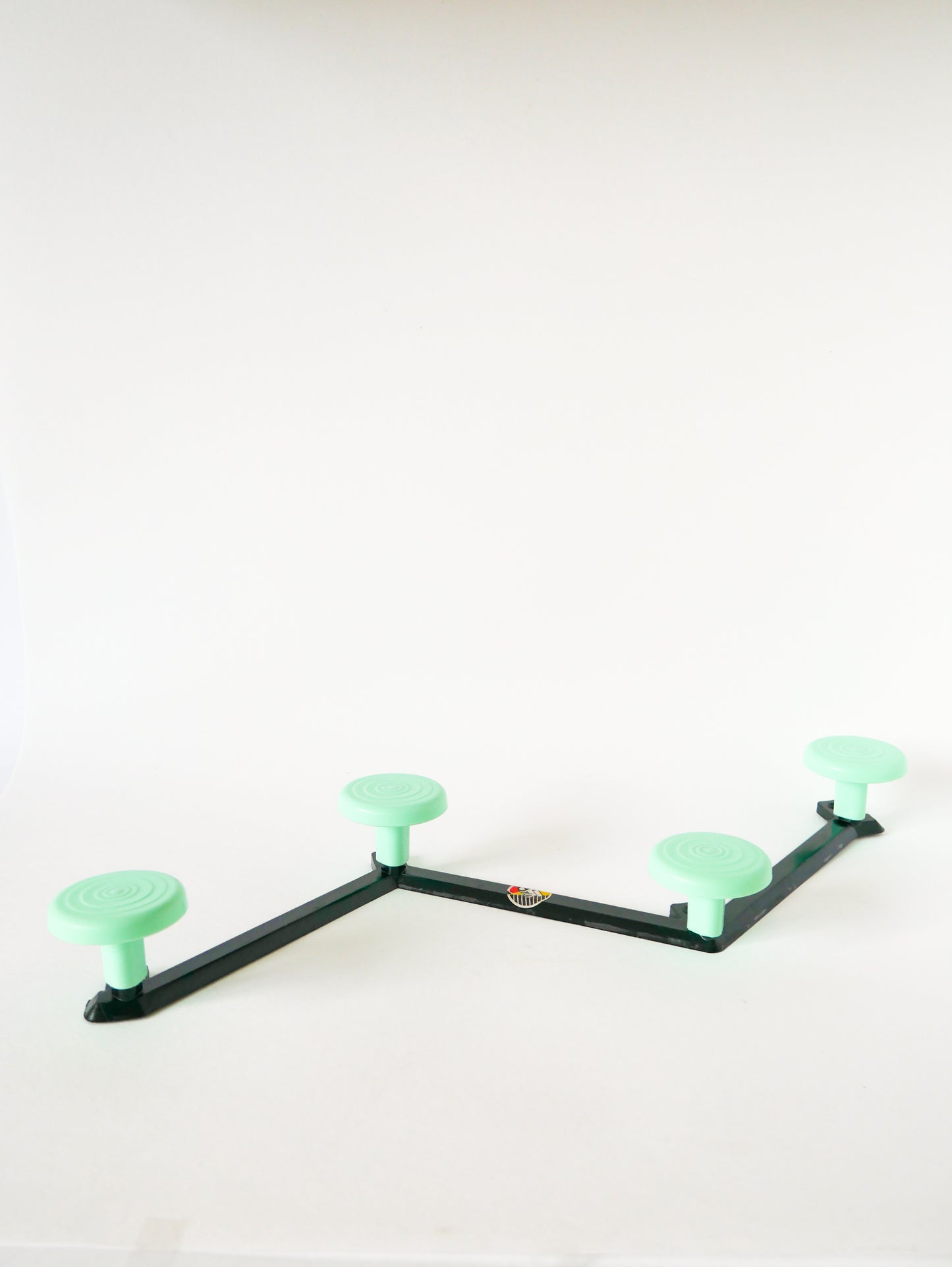 Patère en plastique Syla, Vert menthe et Noir, Design, 1970