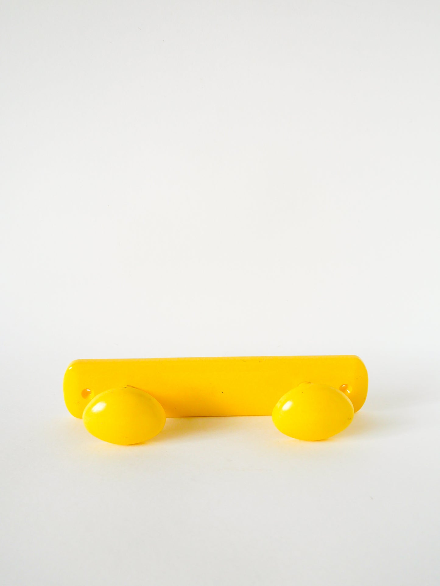 Patère double en plastique, Jaune Pastel, Design, 1970