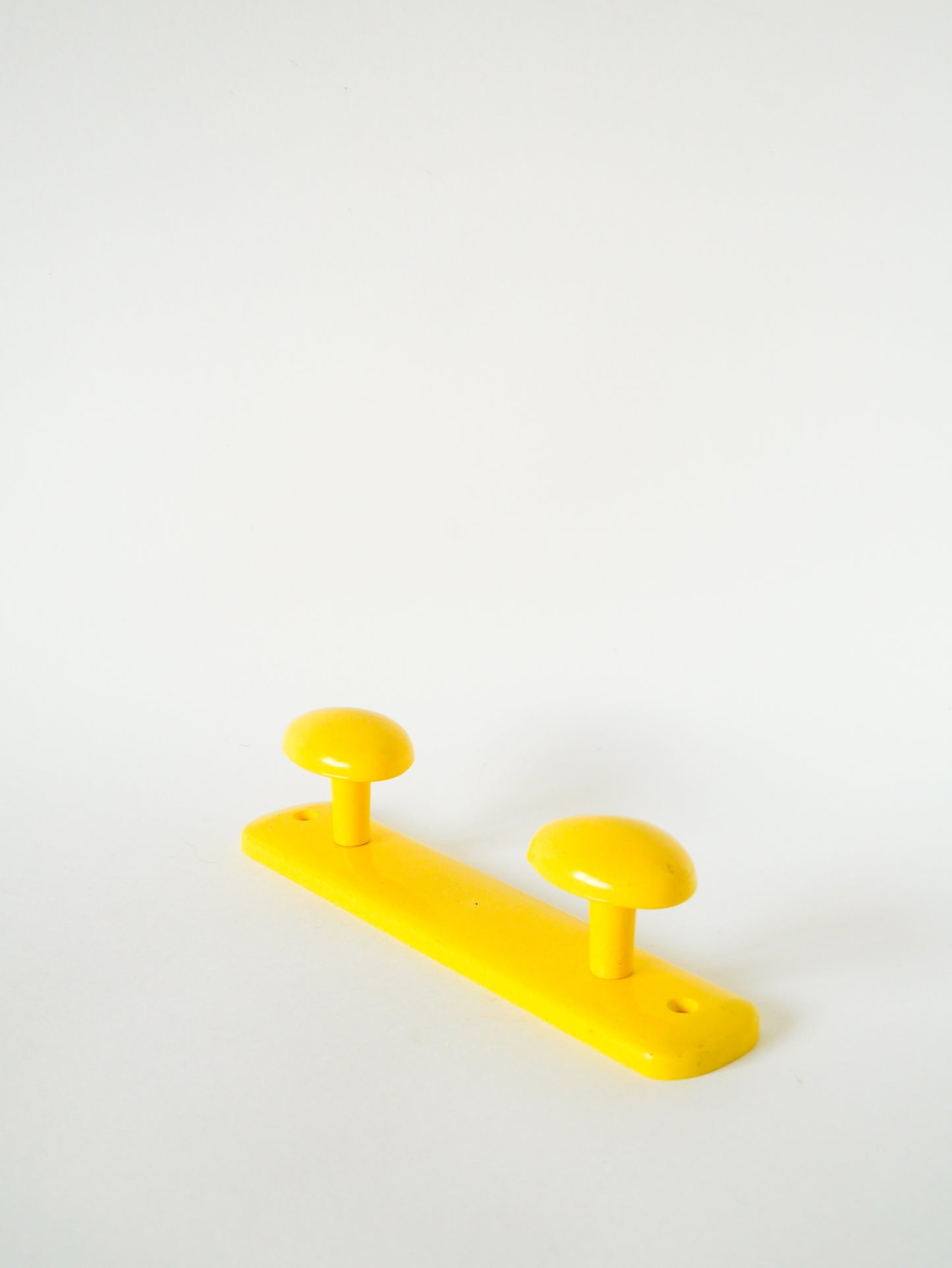 Patère double en plastique, Jaune Pastel, Design, 1970