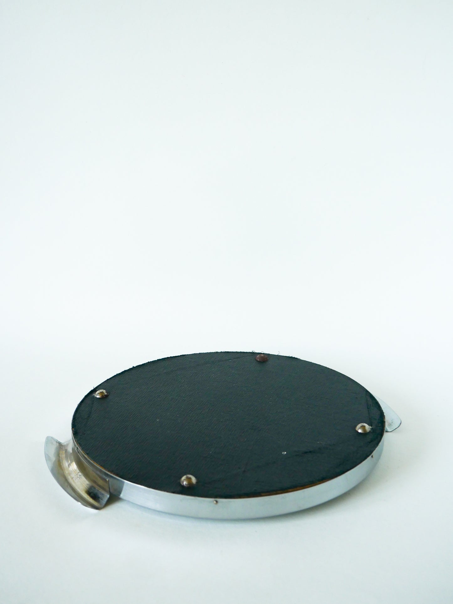 Plateau rond miroir en chrome, Art Déco, 1930 - 25 cm