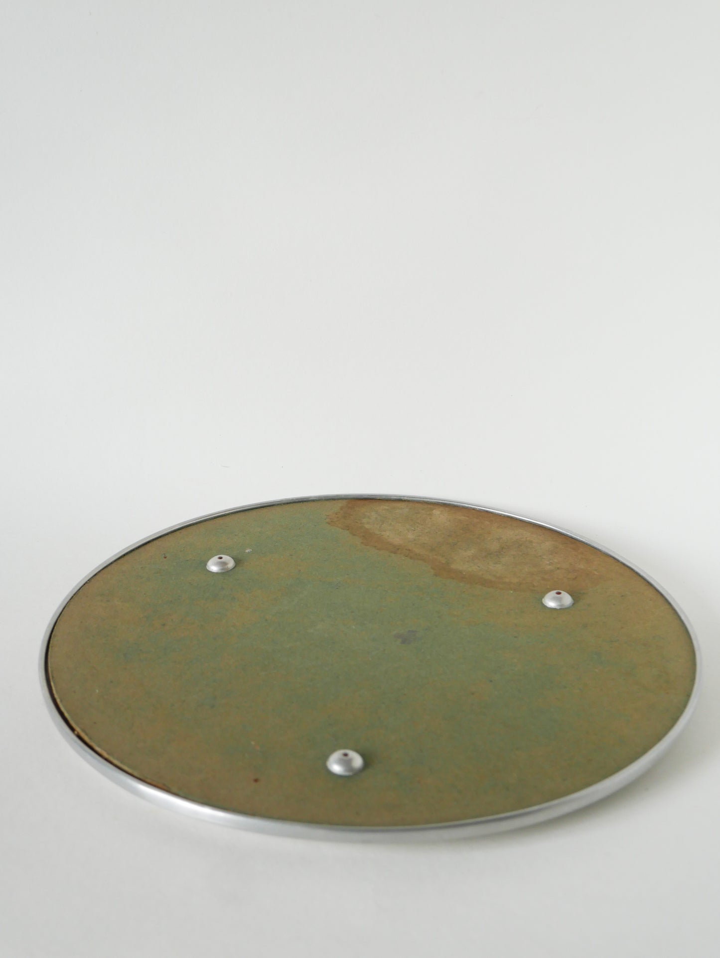 Plateau miroir en métal, Art Déco, 1930 - 32 cm