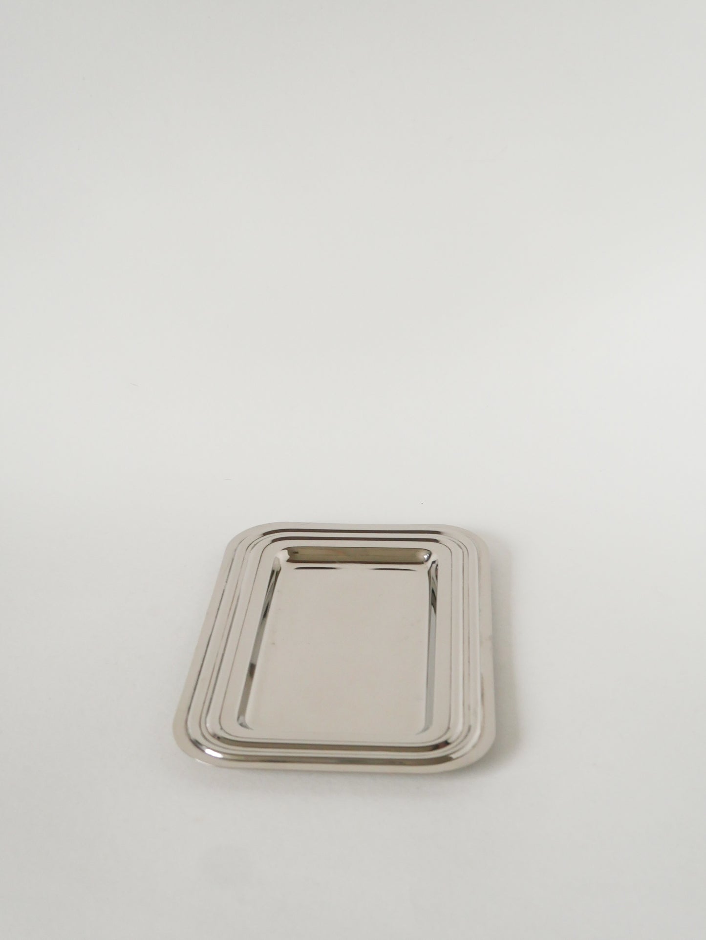 Petit plateau en inox rectangulaire, Design, 1970
