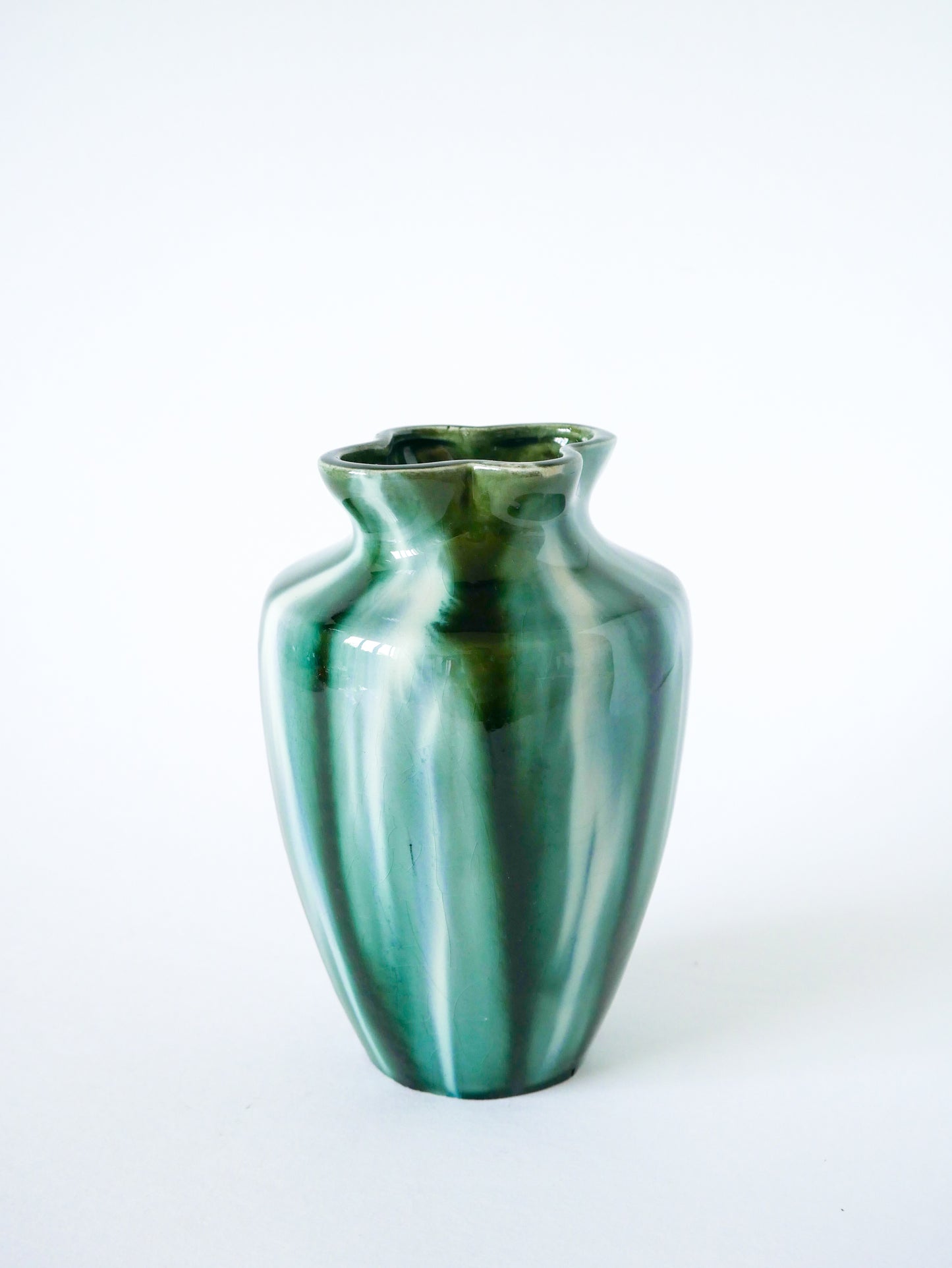 Vase en céramique vernissée, encolure Fleur, Design, 1970