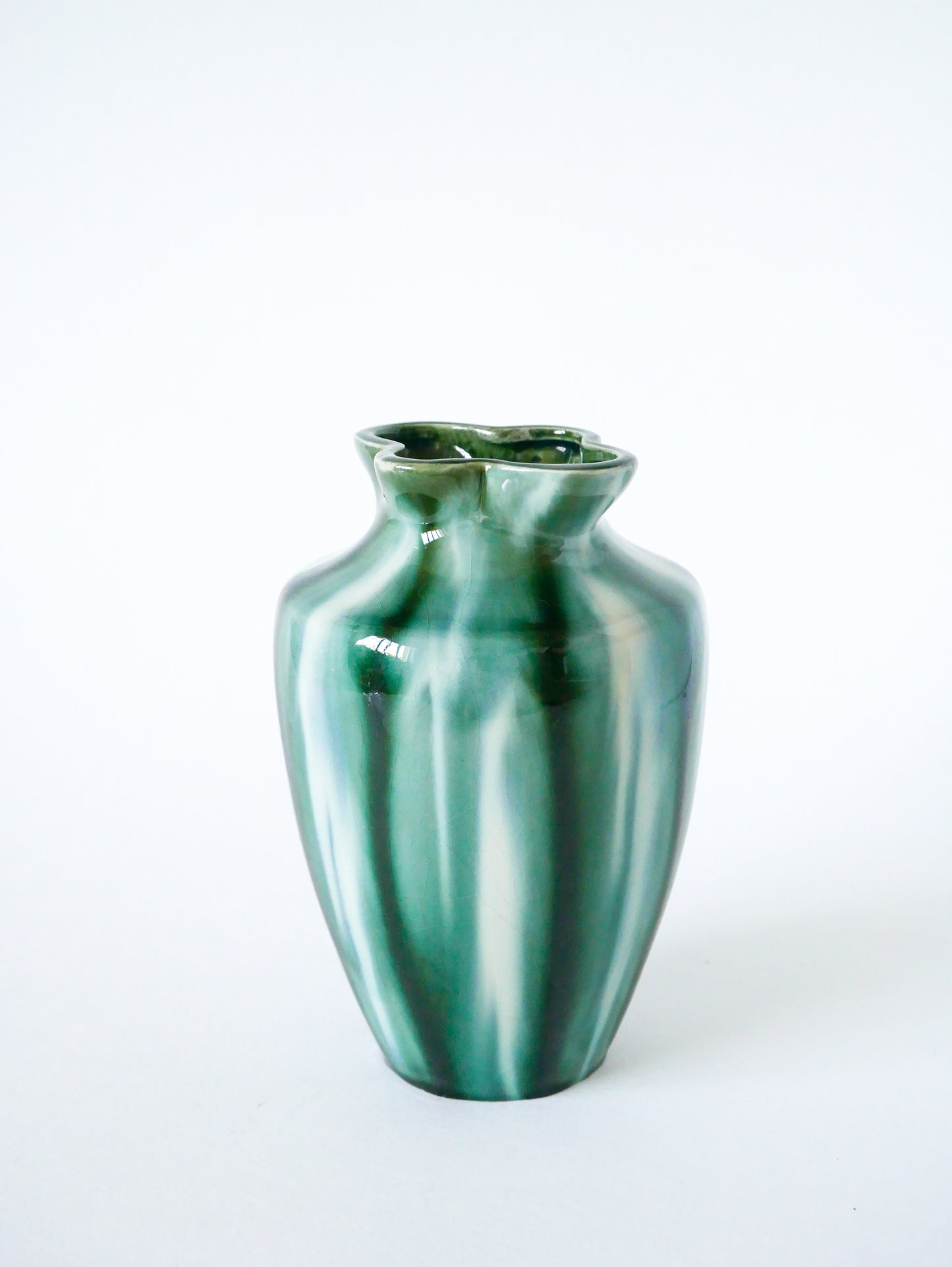 Vase en céramique vernissée, encolure Fleur, Design, 1970