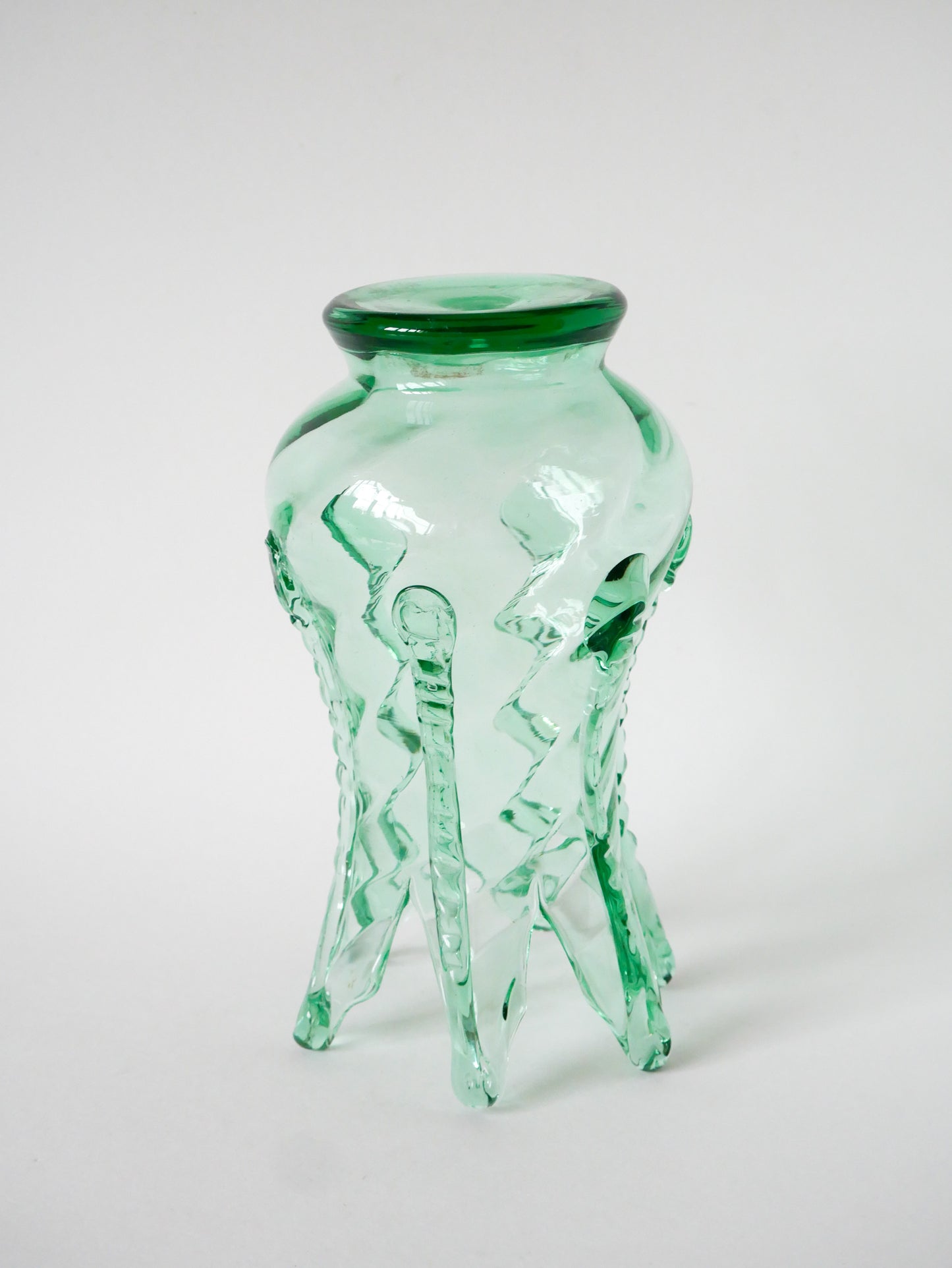 Grand vase en verre soufflé à la bouche, Vert, 1920