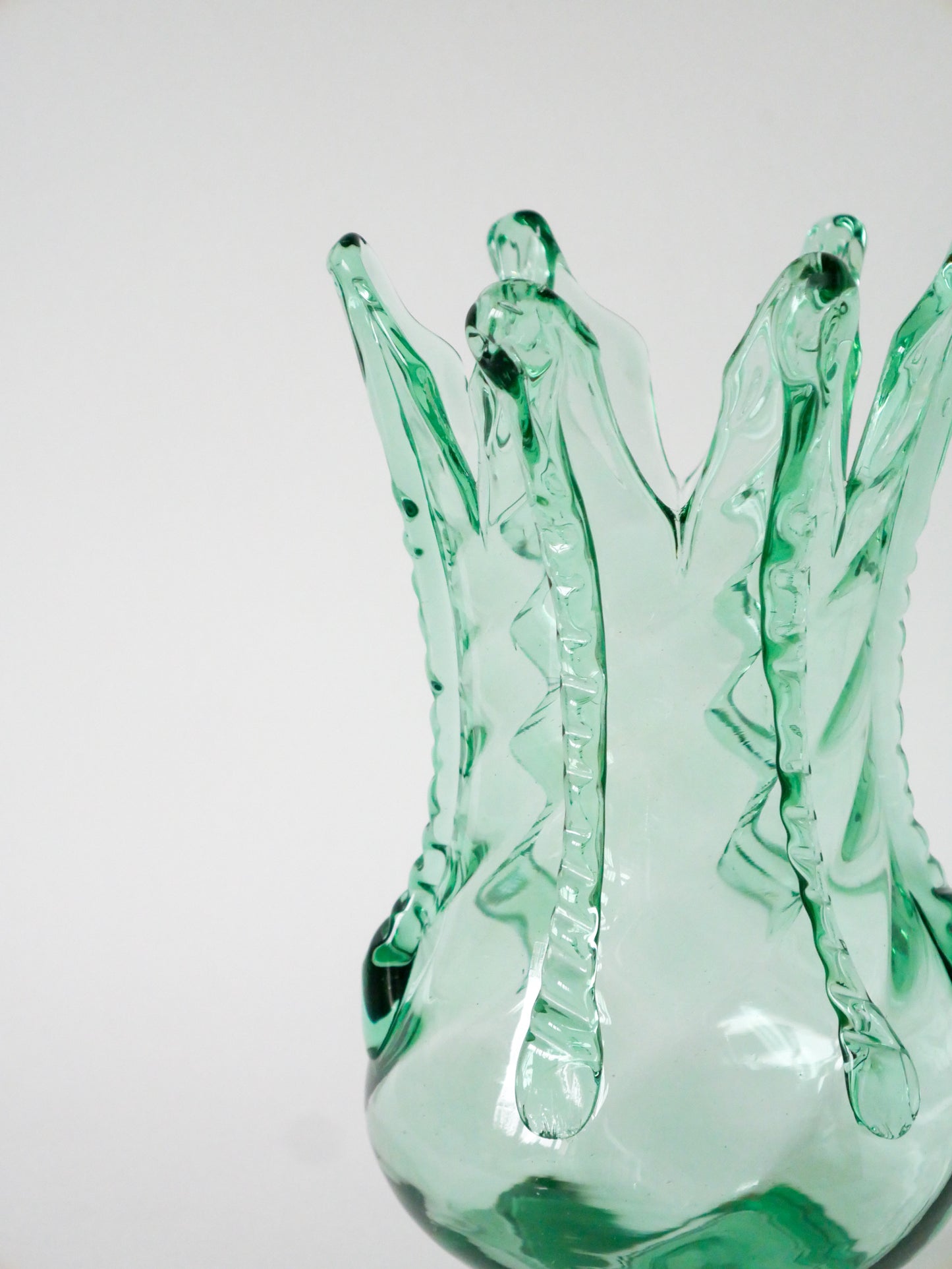 Grand vase en verre soufflé à la bouche, Vert, 1920