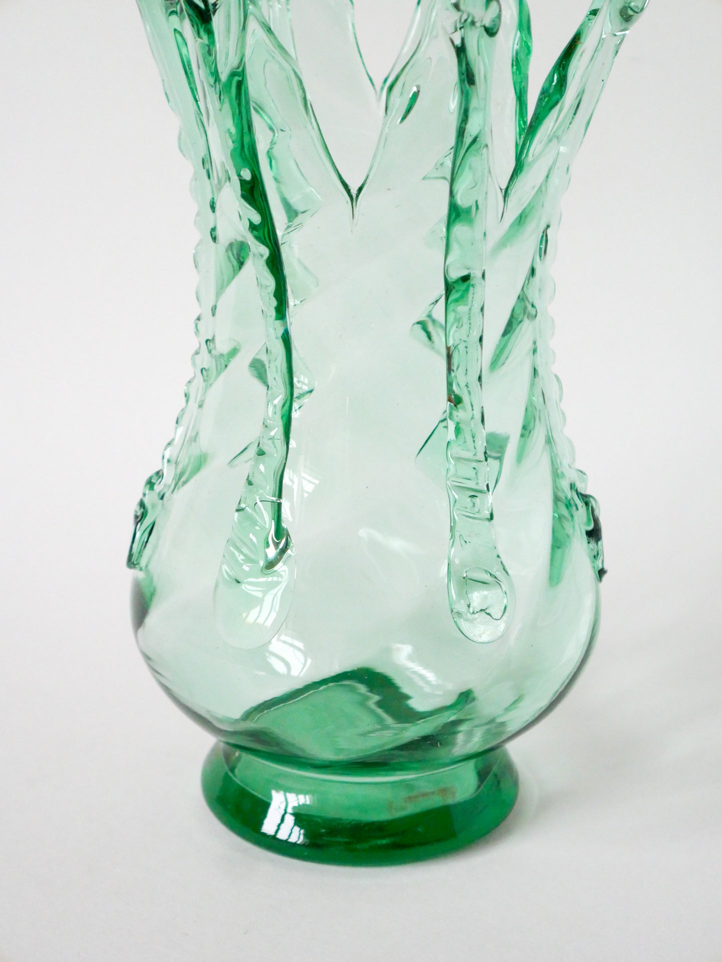 Grand vase en verre soufflé à la bouche, Vert, 1920