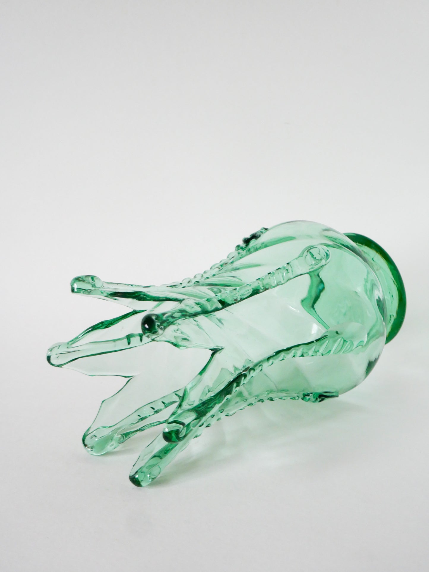 Grand vase en verre soufflé à la bouche, Vert, 1920
