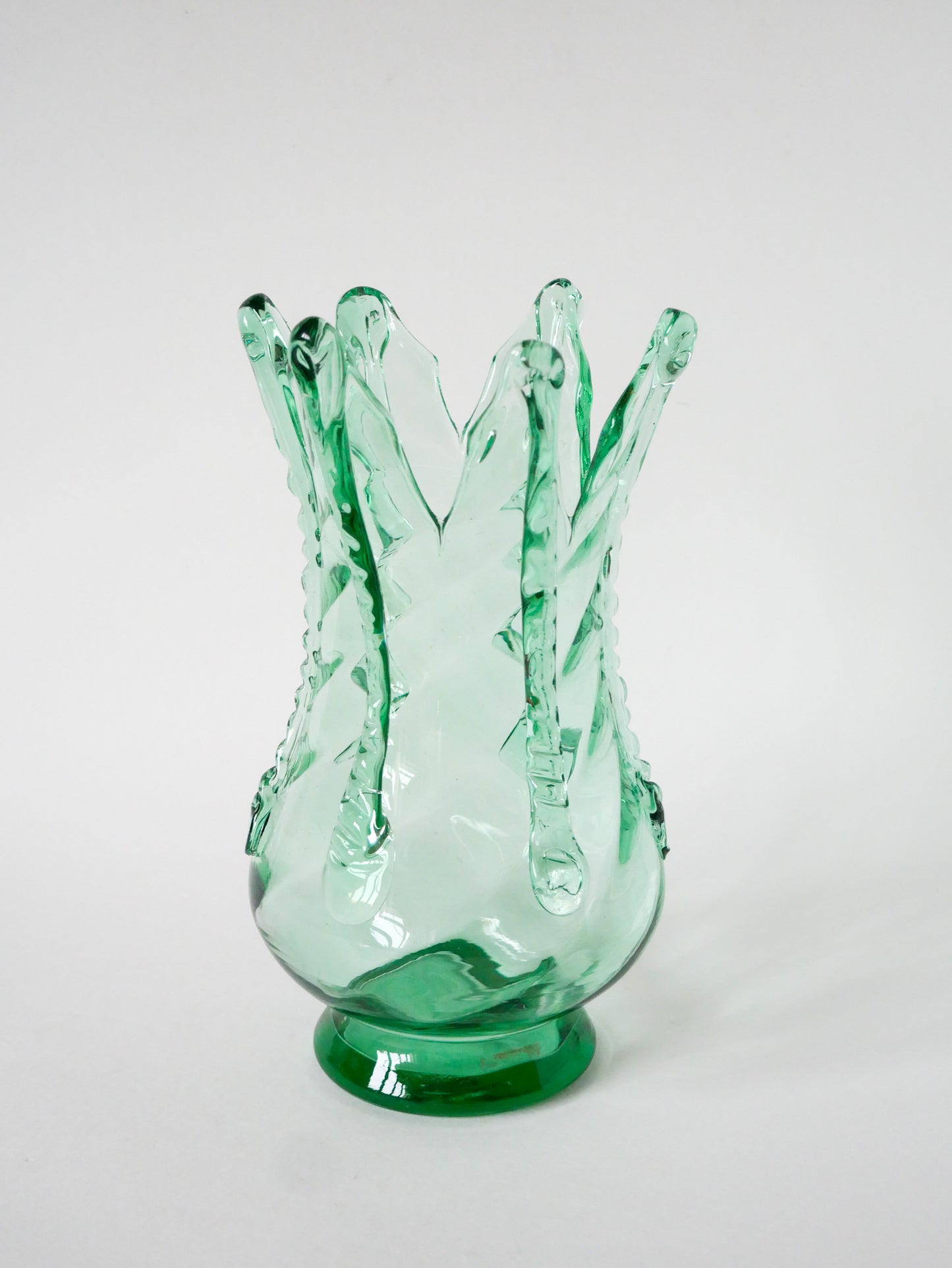 Grand vase en verre soufflé à la bouche, Vert, 1920