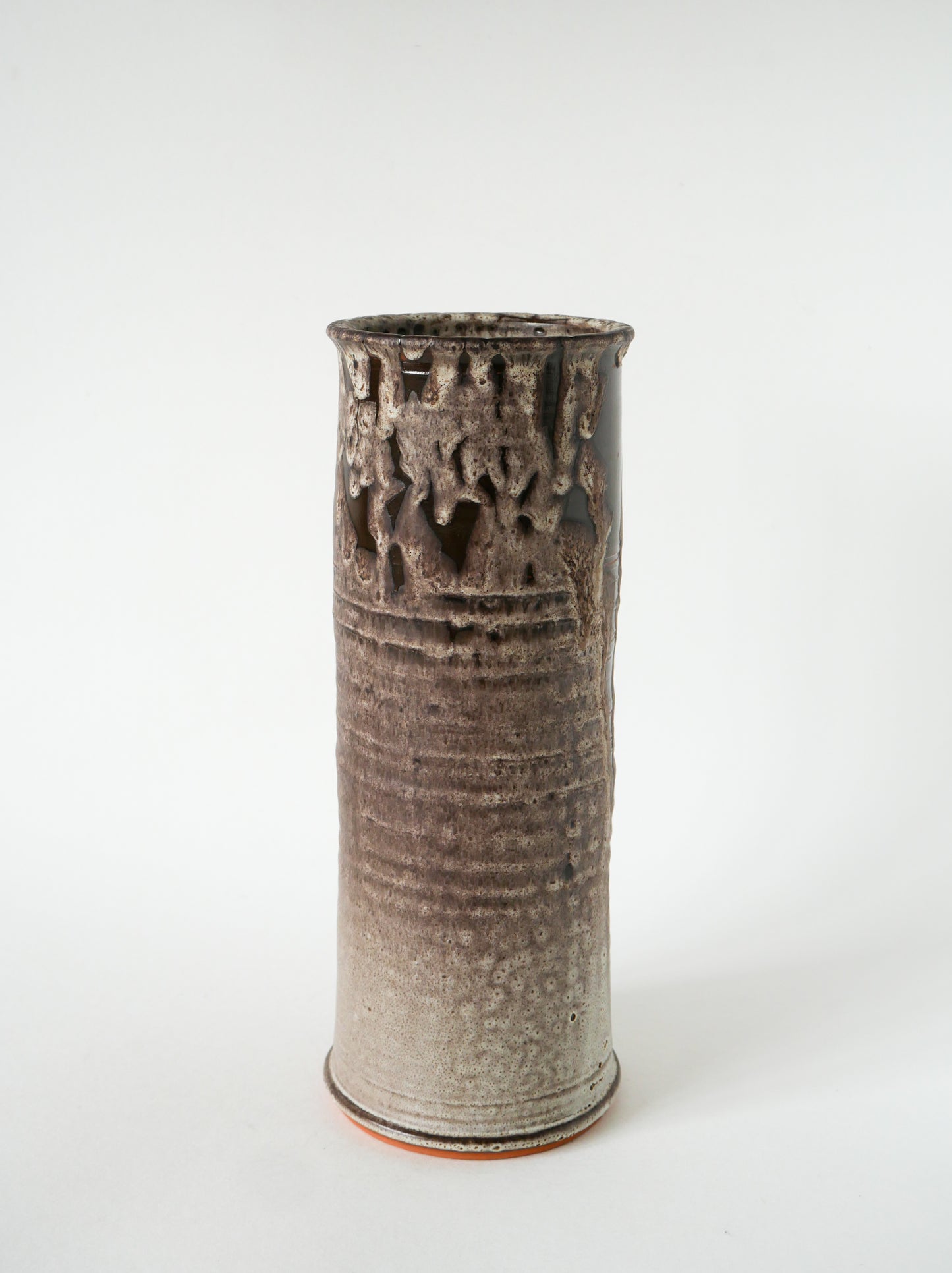 Grand vase en céramique, Fat Lava, Marron & Blanc