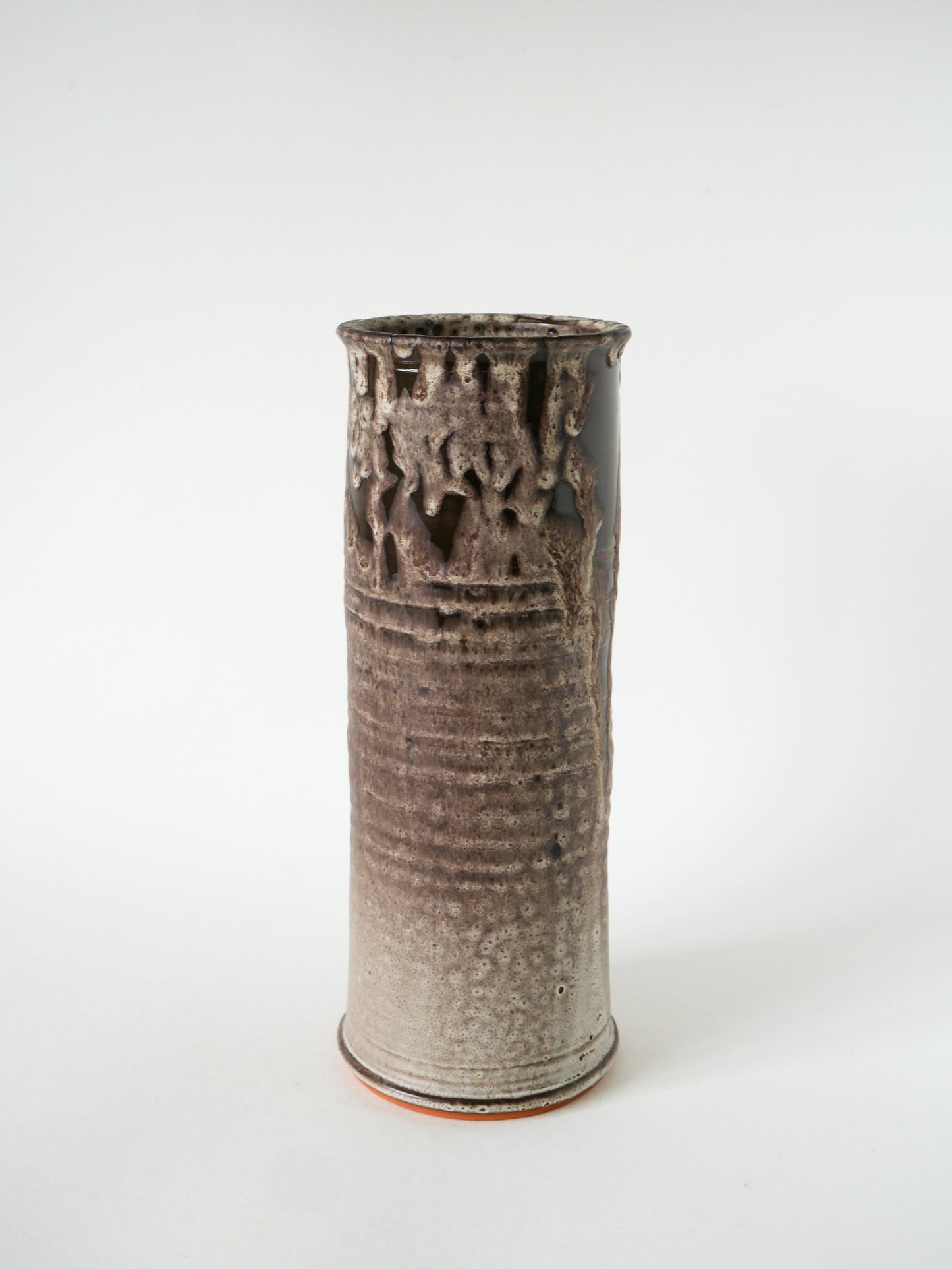 Grand vase en céramique, Fat Lava, Marron & Blanc