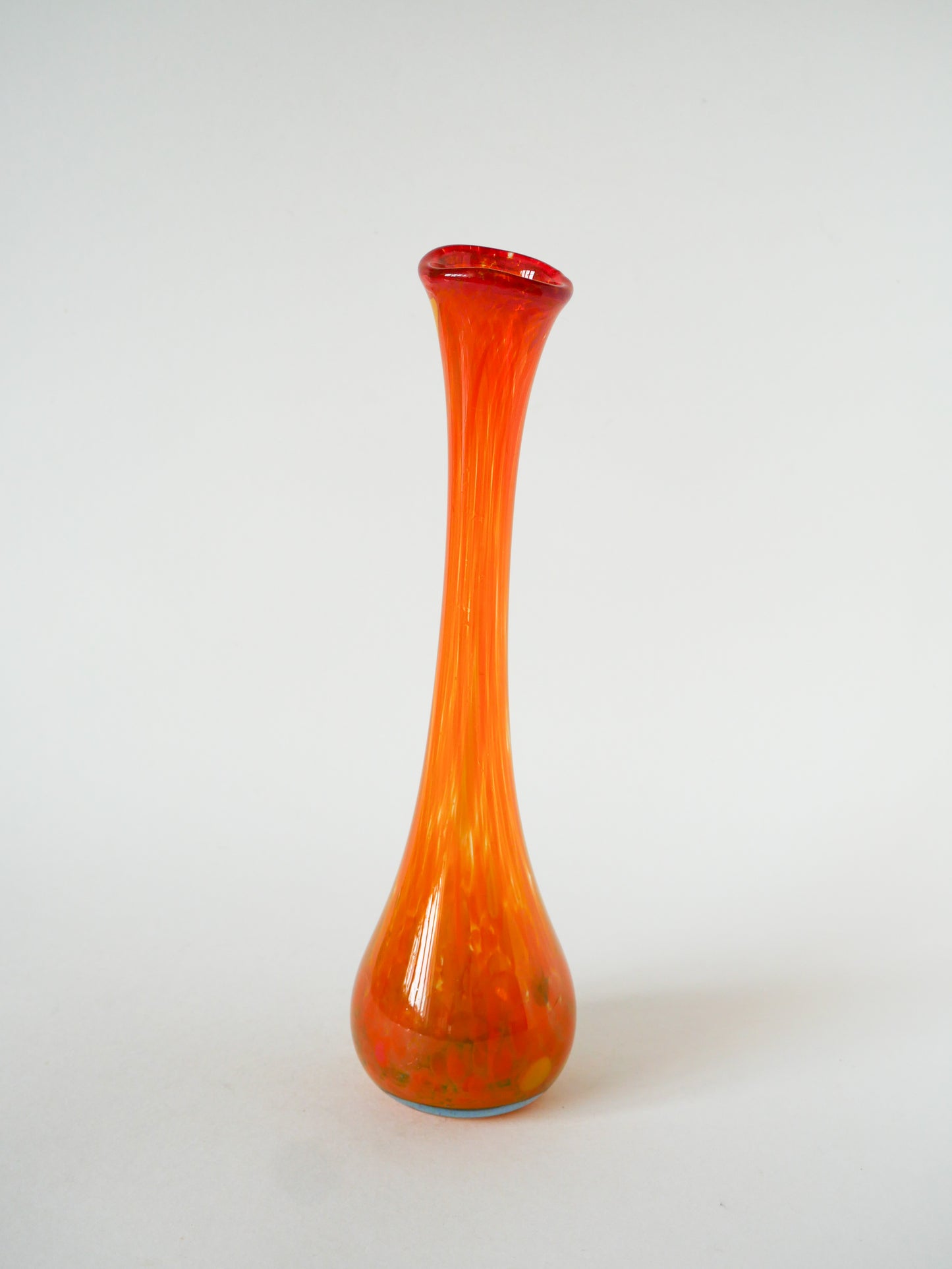 Grand vase en verre style Clichy, Orange, 1970