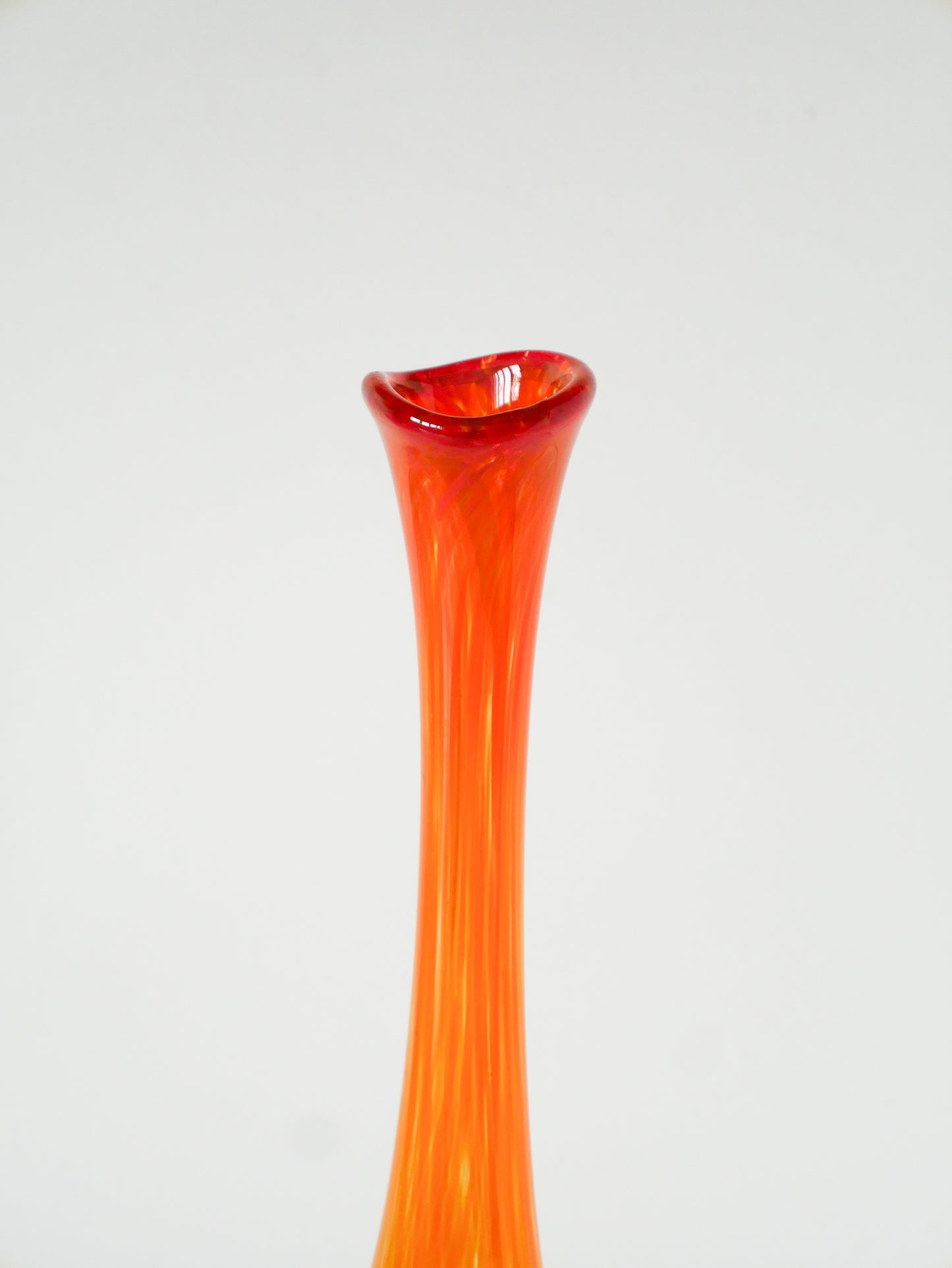 Grand vase en verre style Clichy, Orange, 1970
