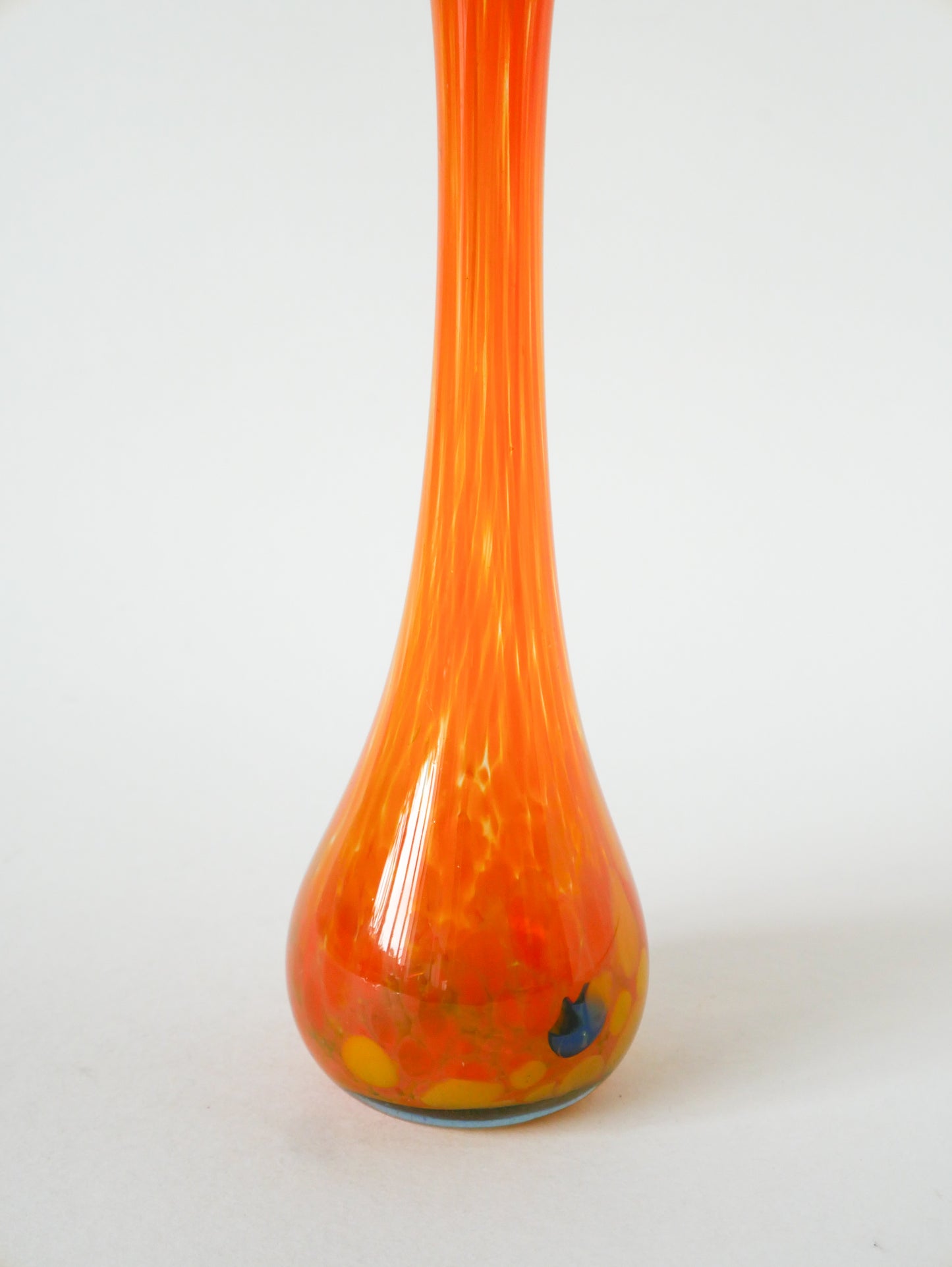 Grand vase en verre style Clichy, Orange, 1970
