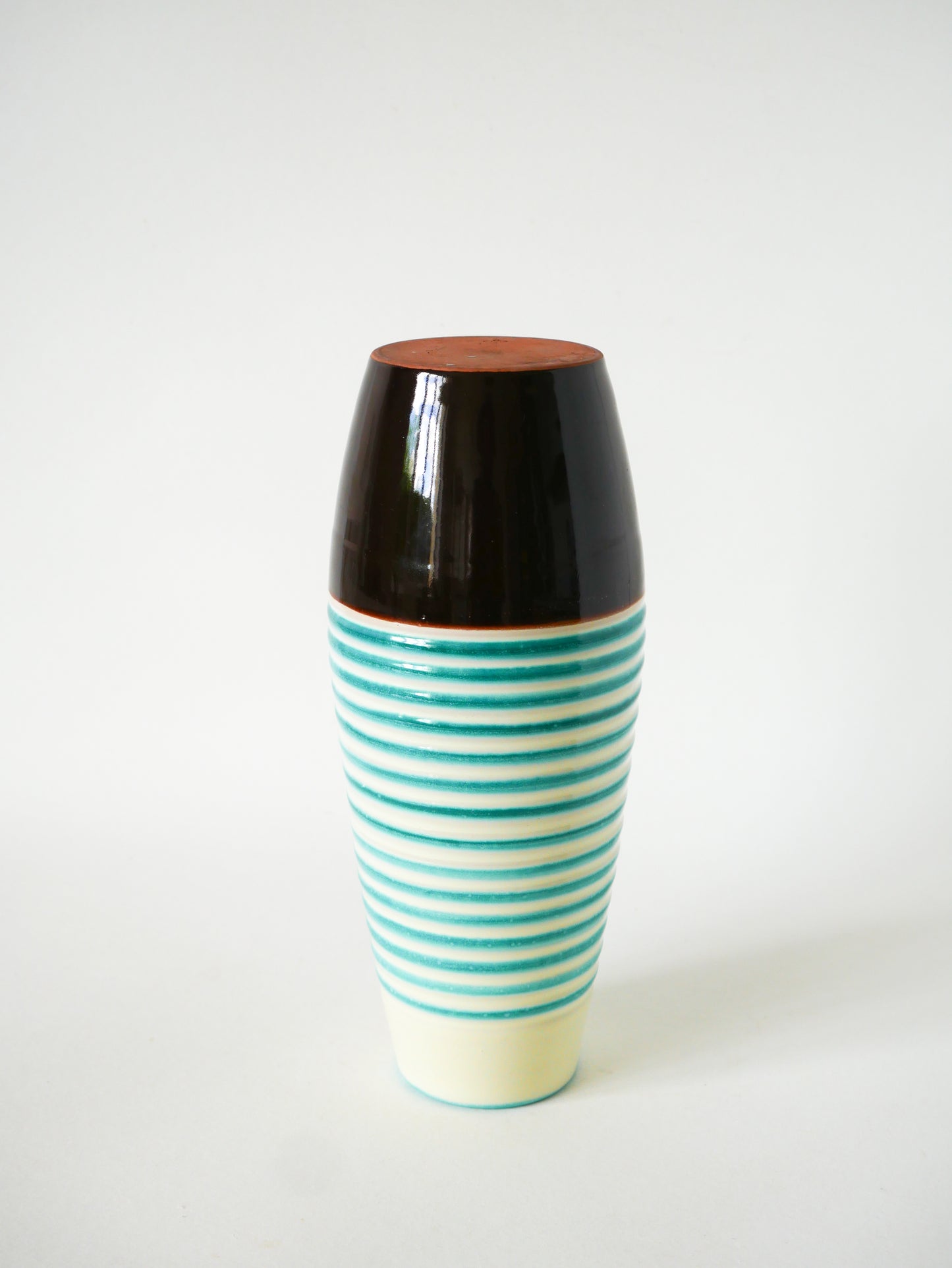 Vase en céramique, Bleu & Marron, Keralit, Tchécoslovaquie, 1960