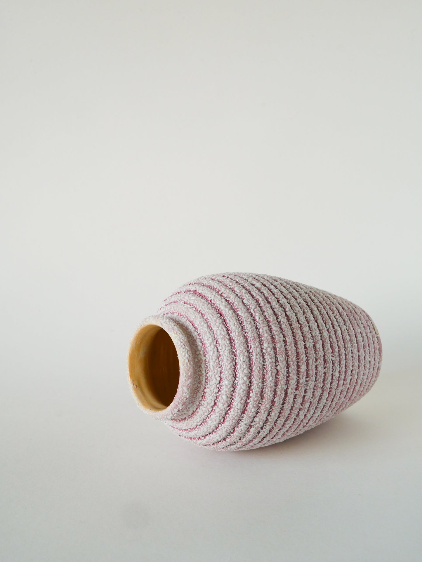 Grand vase en Fat Lava, Rose et Blanc, 1970