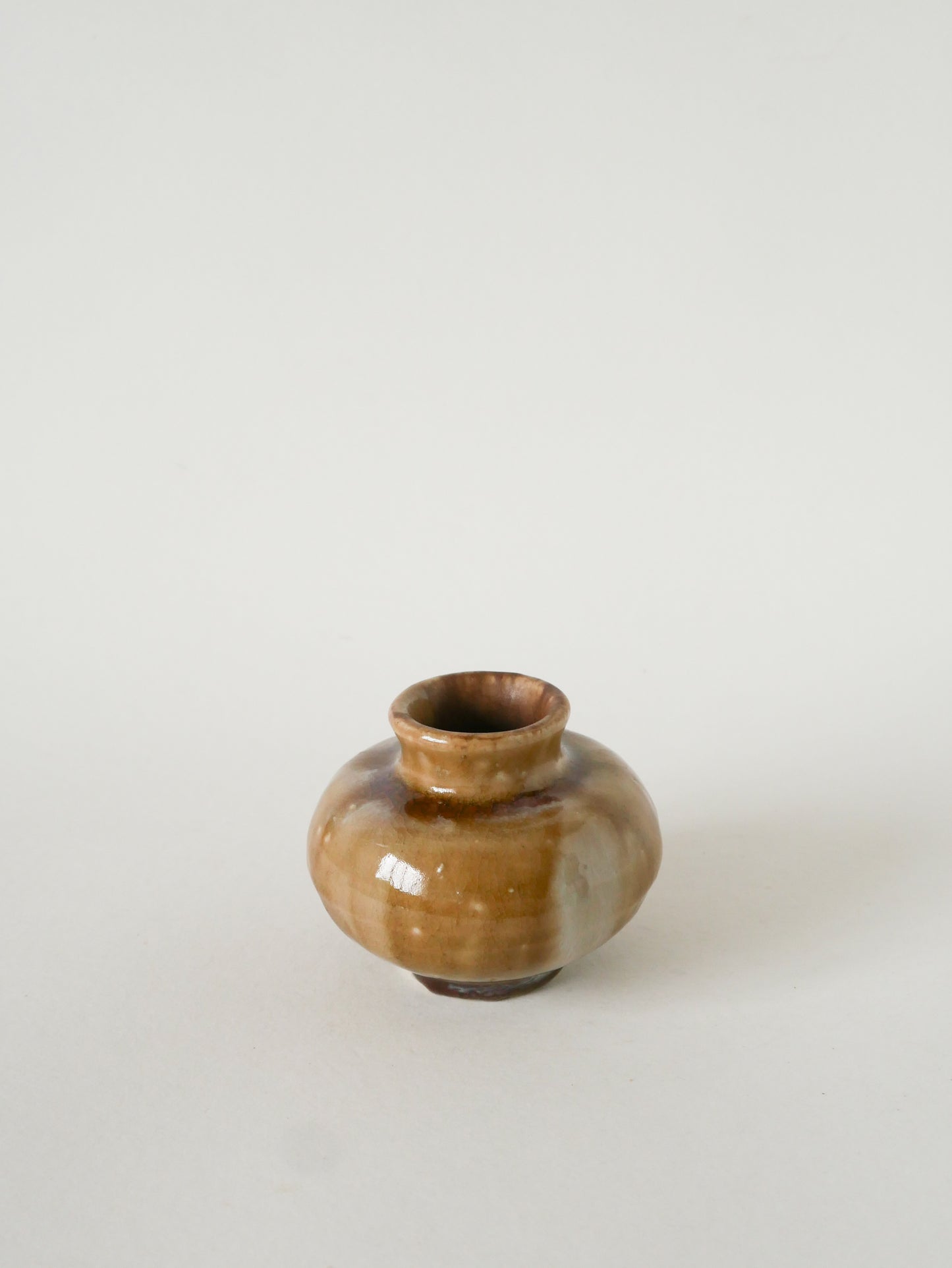 Petit vase en céramique, Marron Clair, 1970