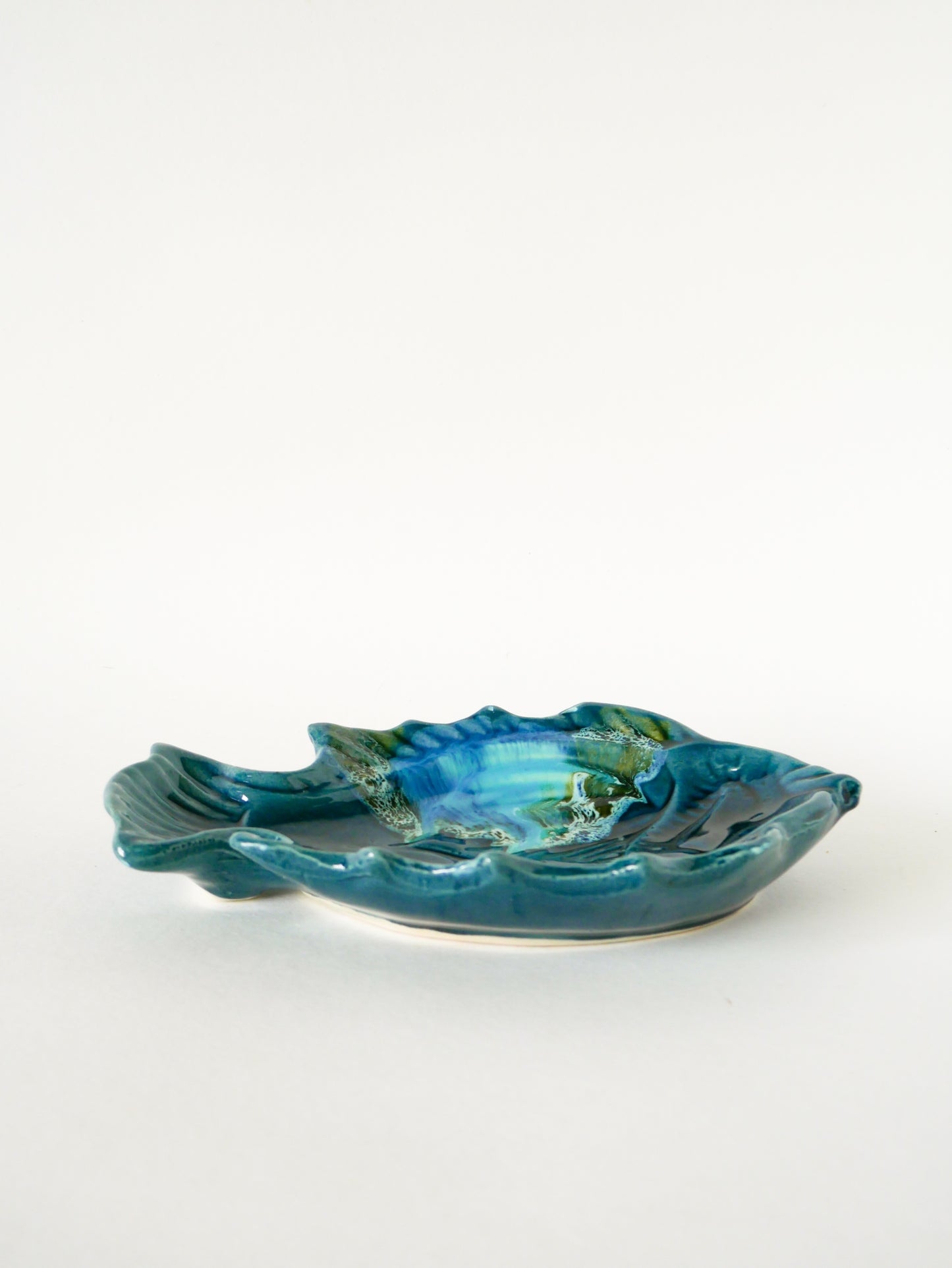 Vide-poche poisson en céramique, Bleu, Vallauris, 1970