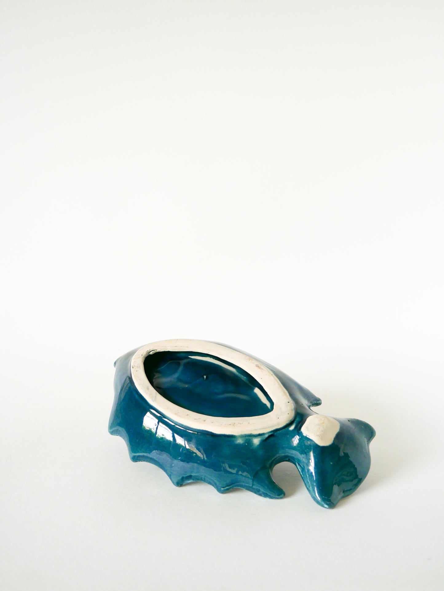 Vide-poche poisson en céramique, Bleu, Vallauris, 1970