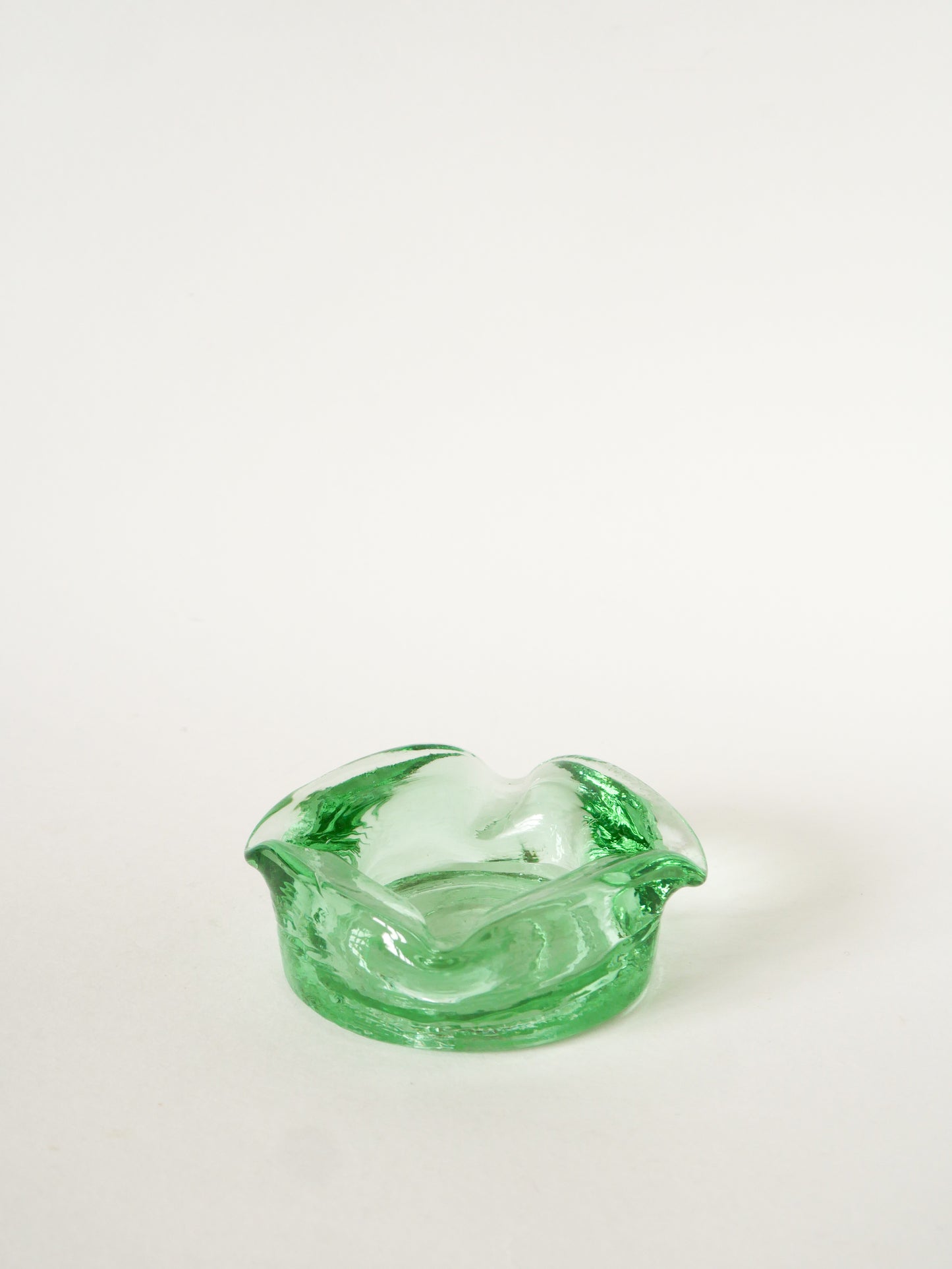 Cendrier en verre moulé, Vert Clair, 1960