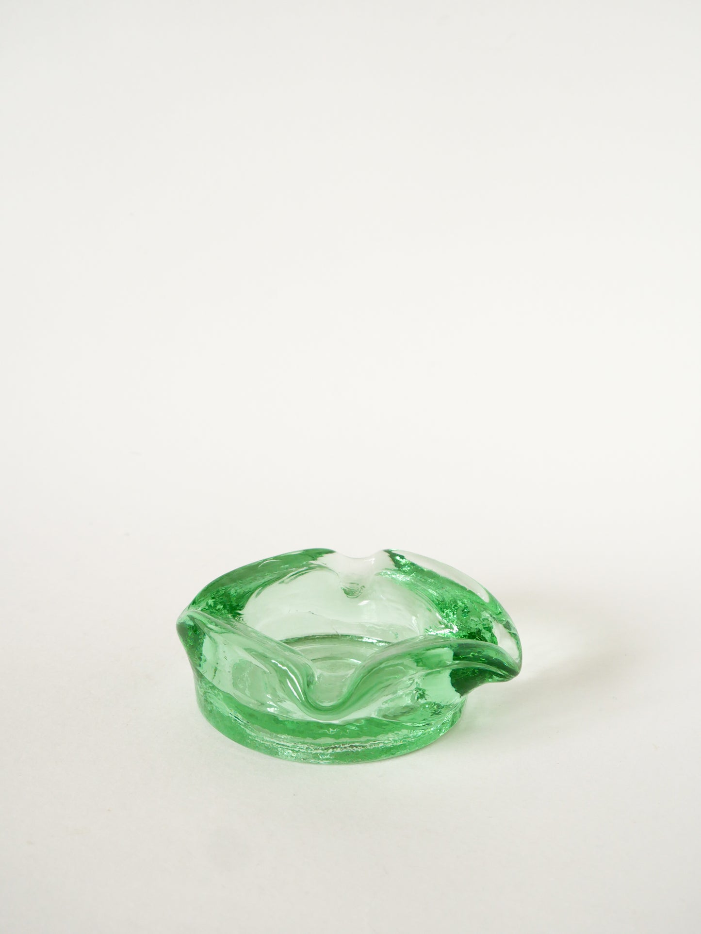 Cendrier en verre moulé, Vert Clair, 1960