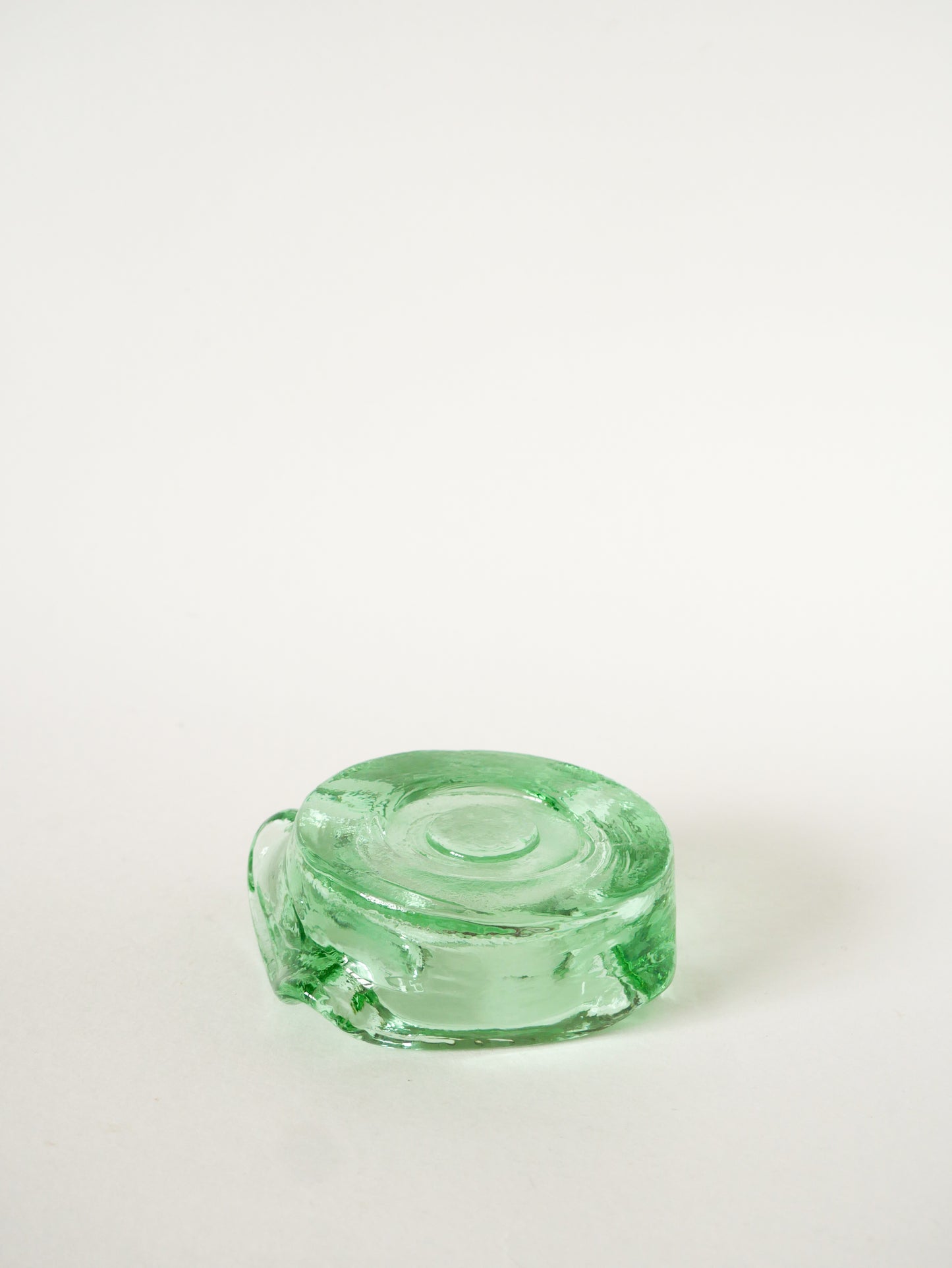 Cendrier en verre moulé, Vert Clair, 1960