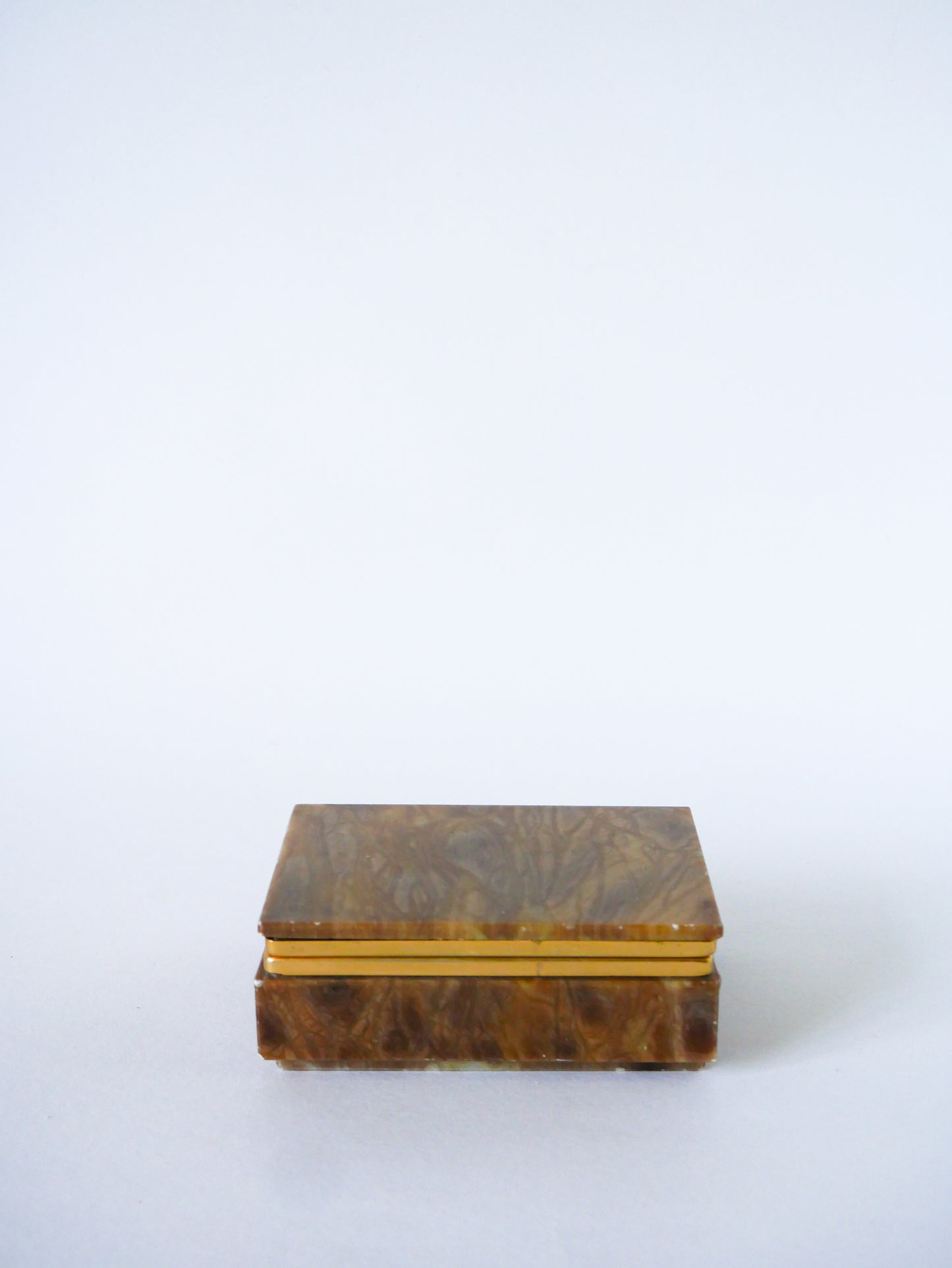 Boîte à bijoux en onyx et laiton, 1970