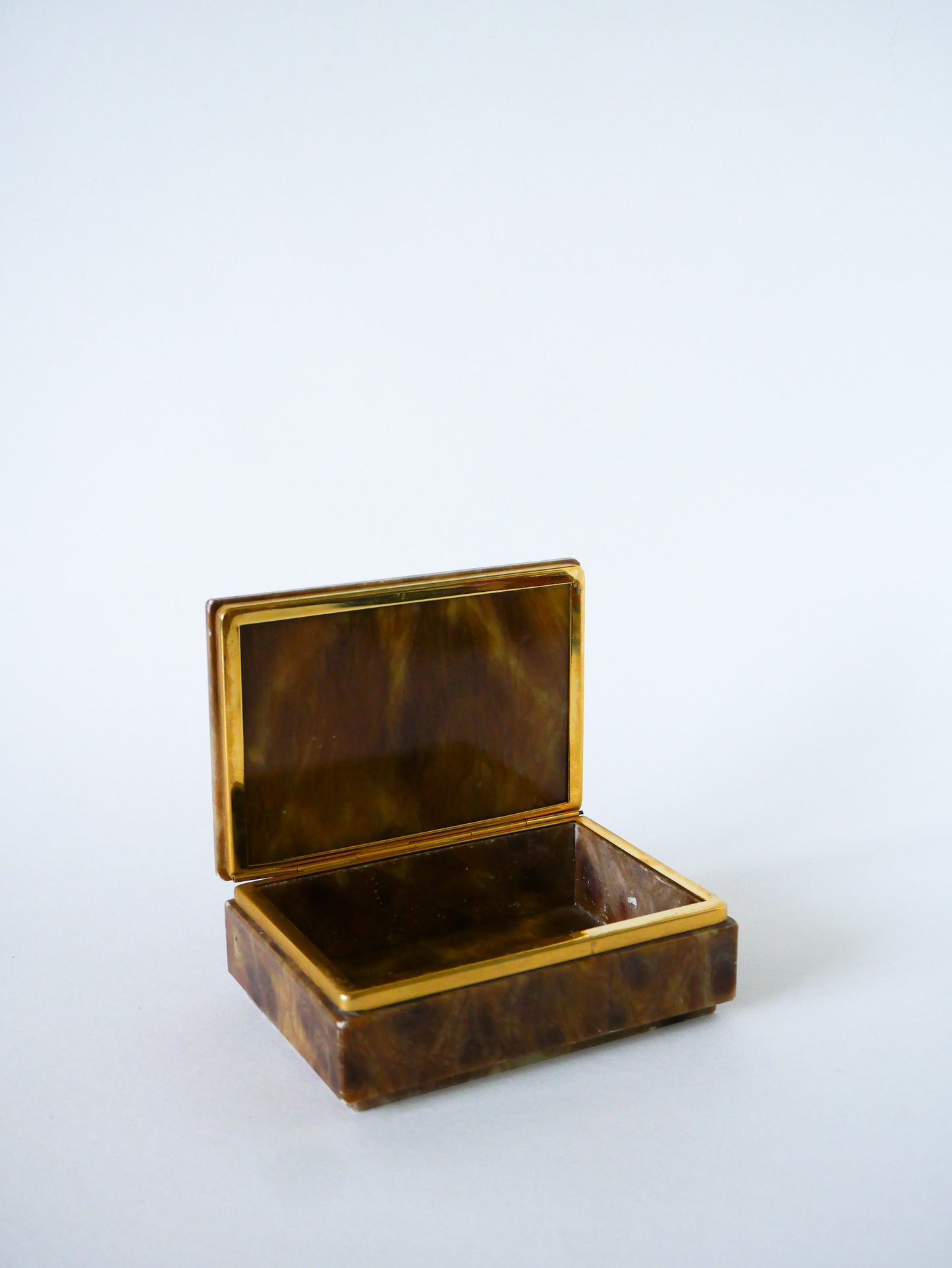 Boîte à bijoux en onyx et laiton, 1970