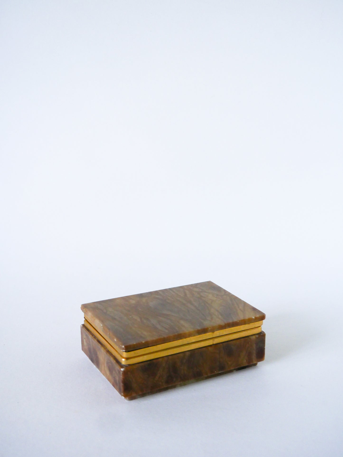 Boîte à bijoux en onyx et laiton, 1970