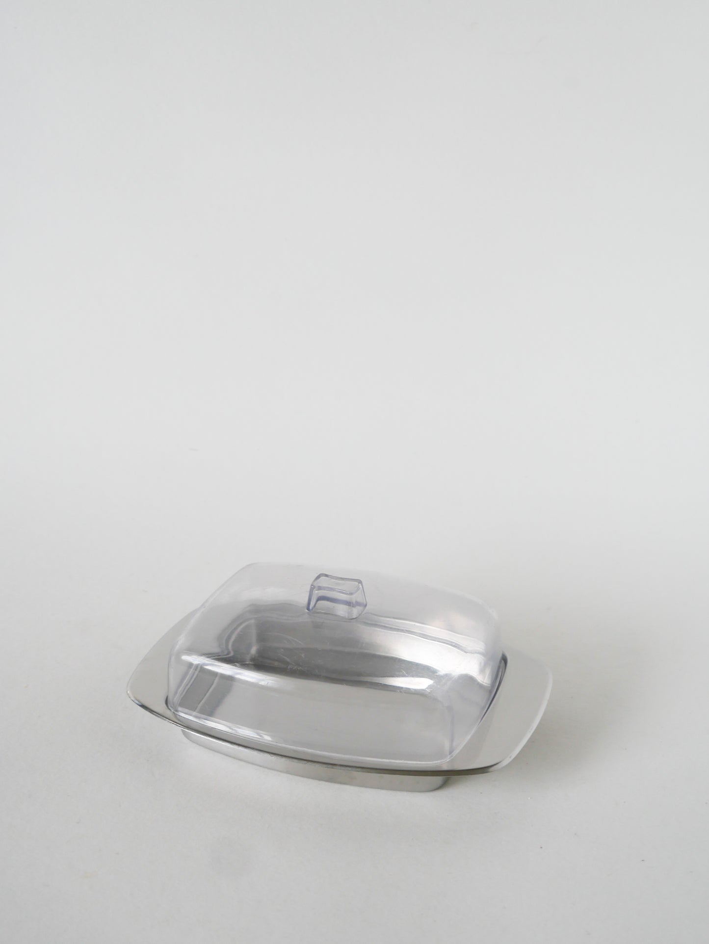 Beurrier en inox et plexi, 1970