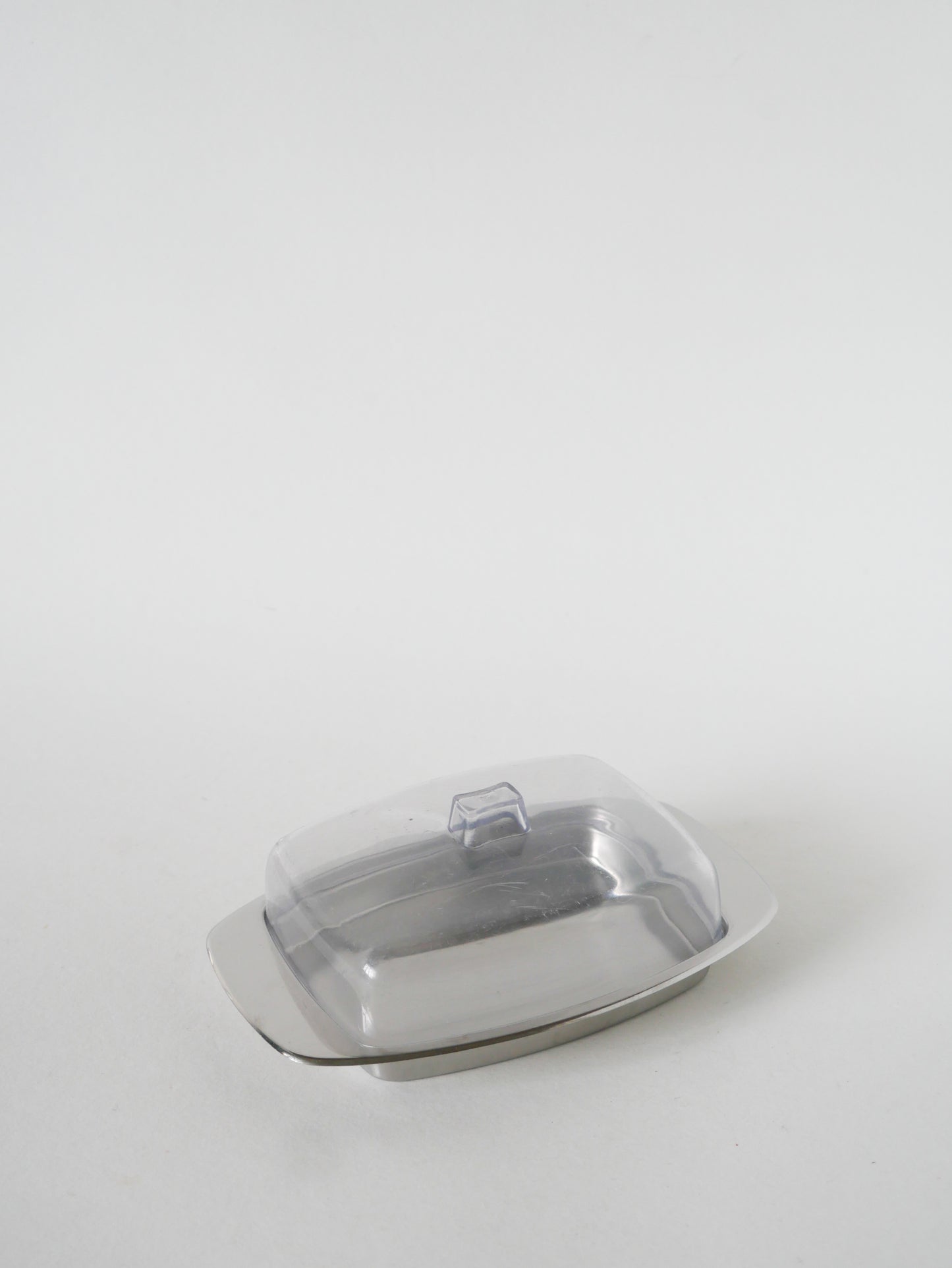 Beurrier en inox et plexi, 1970