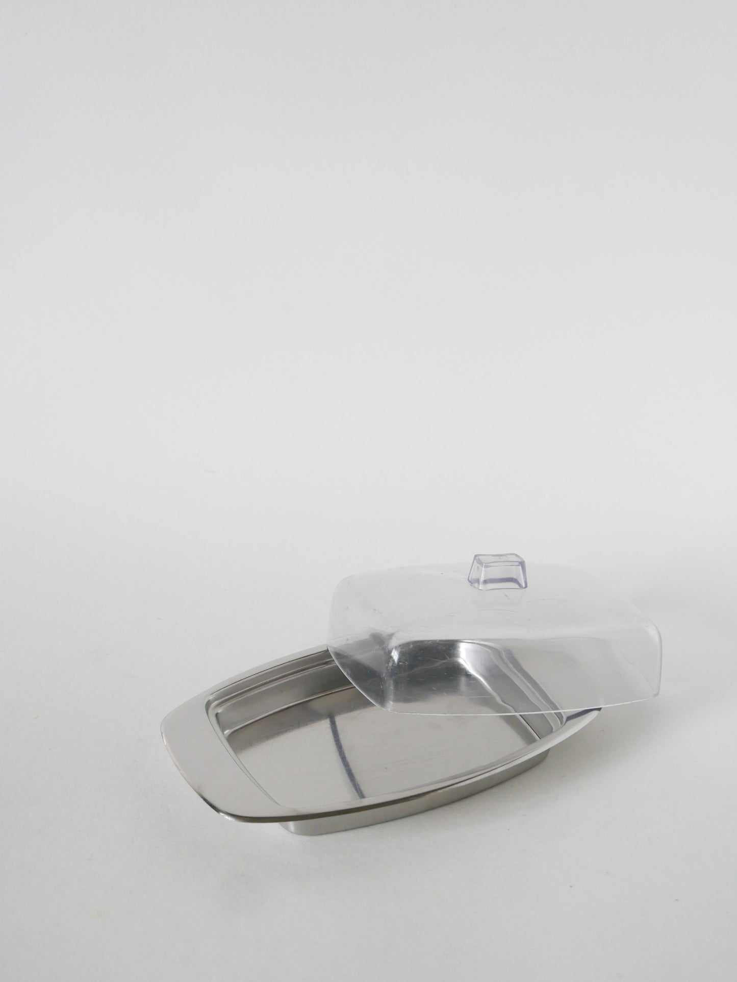 Beurrier en inox et plexi, 1970