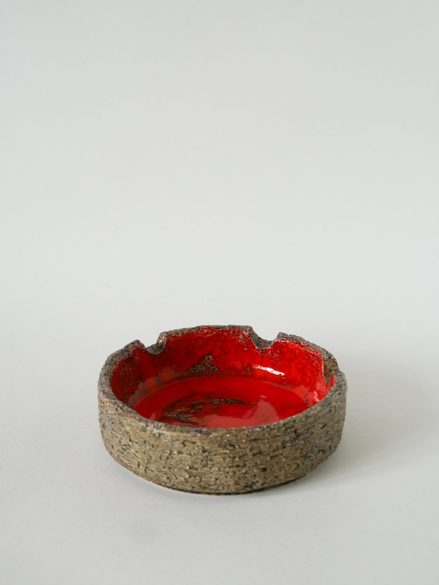 Grand cendrier en céramique Fat Lava, Beige & Orange, 1970