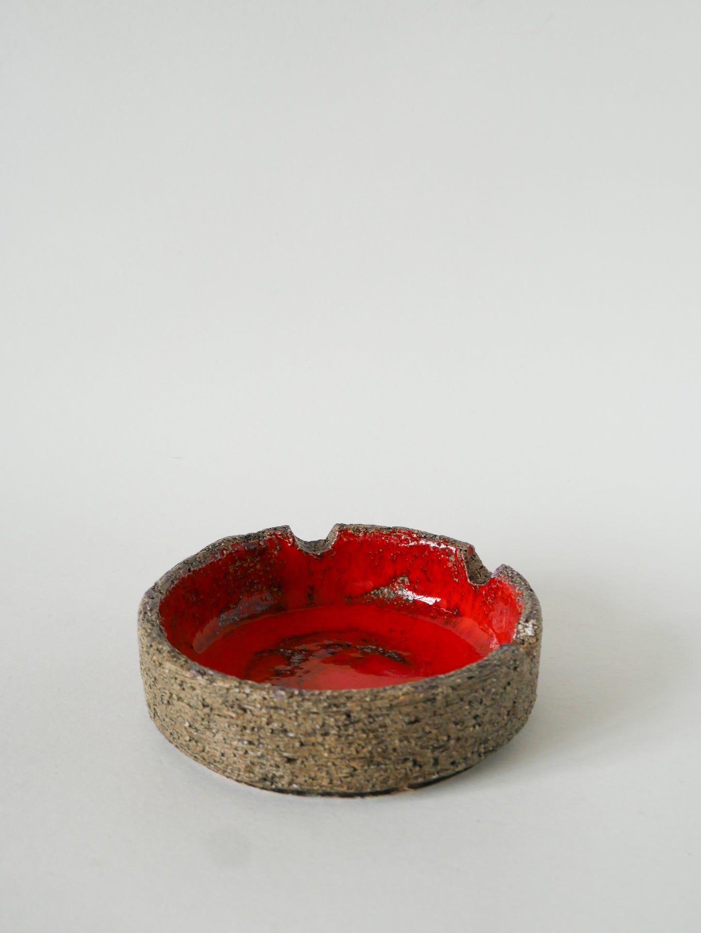 Grand cendrier en céramique Fat Lava, Beige & Orange, 1970