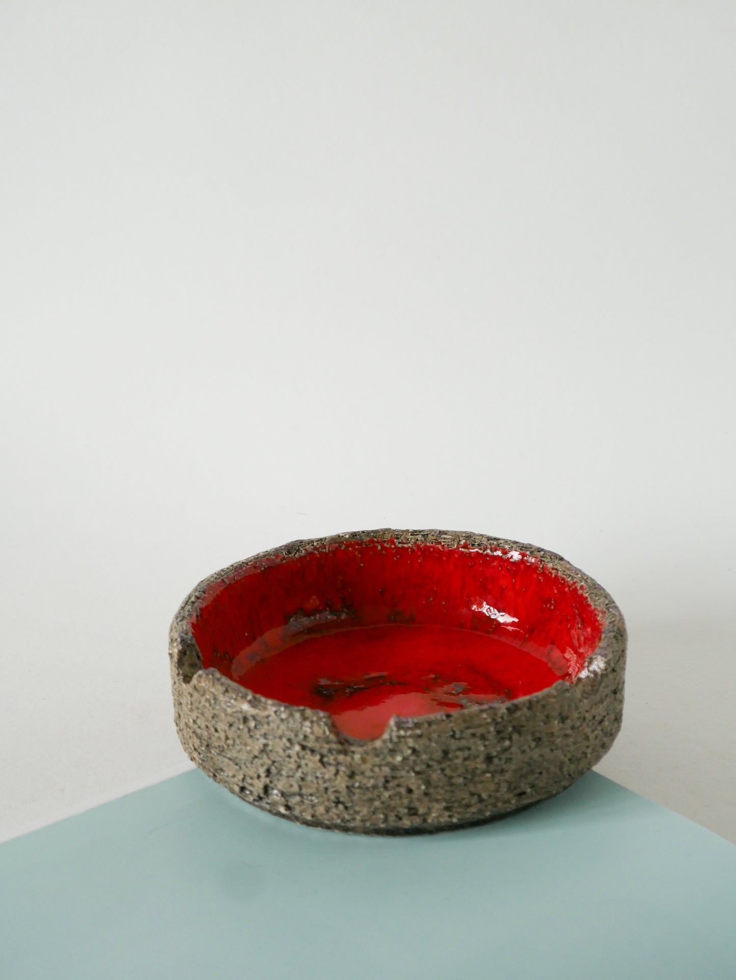 Grand cendrier en céramique Fat Lava, Beige & Orange, 1970
