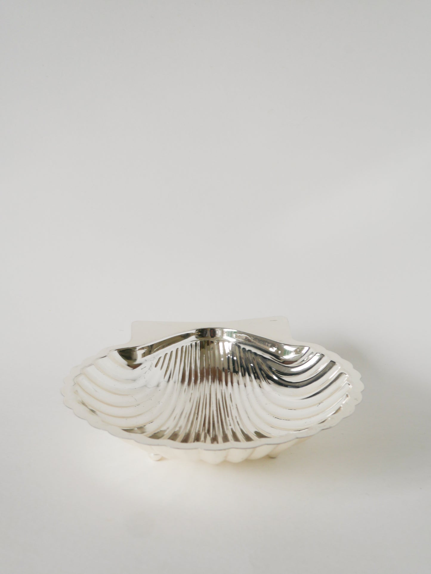 Grande coupe Coquillage en métal argenté, 1950