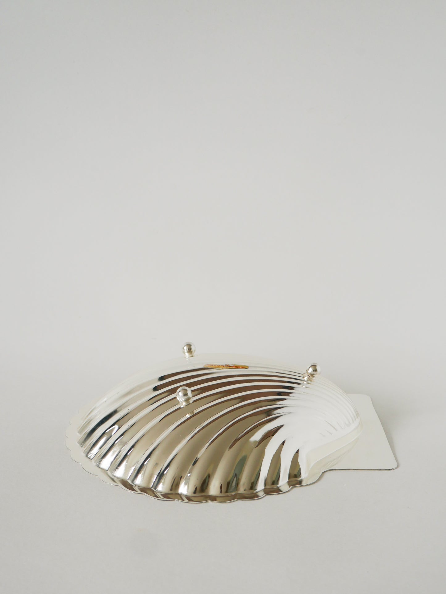 Grande coupe Coquillage en métal argenté, 1950