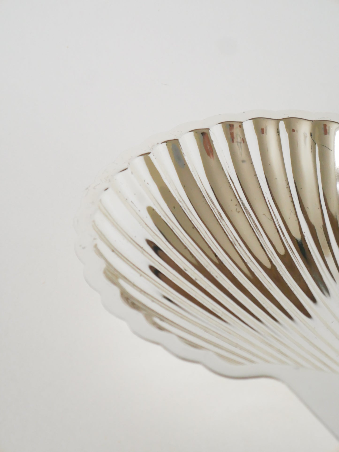 Grande coupe Coquillage en métal argenté, 1950
