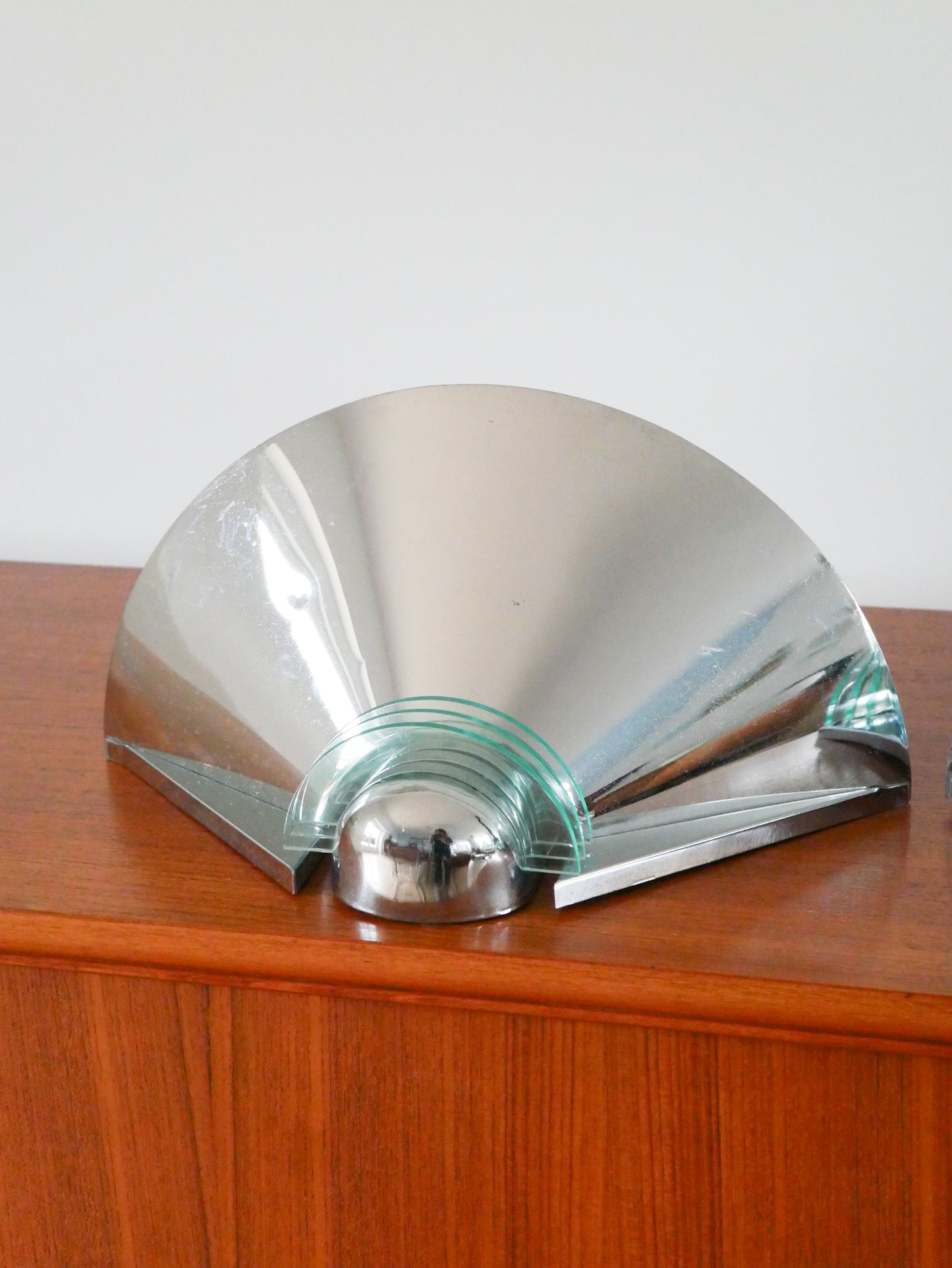 Paire d'appliques en chrome & plexi bleu, Made in Germany, Design, 1970
