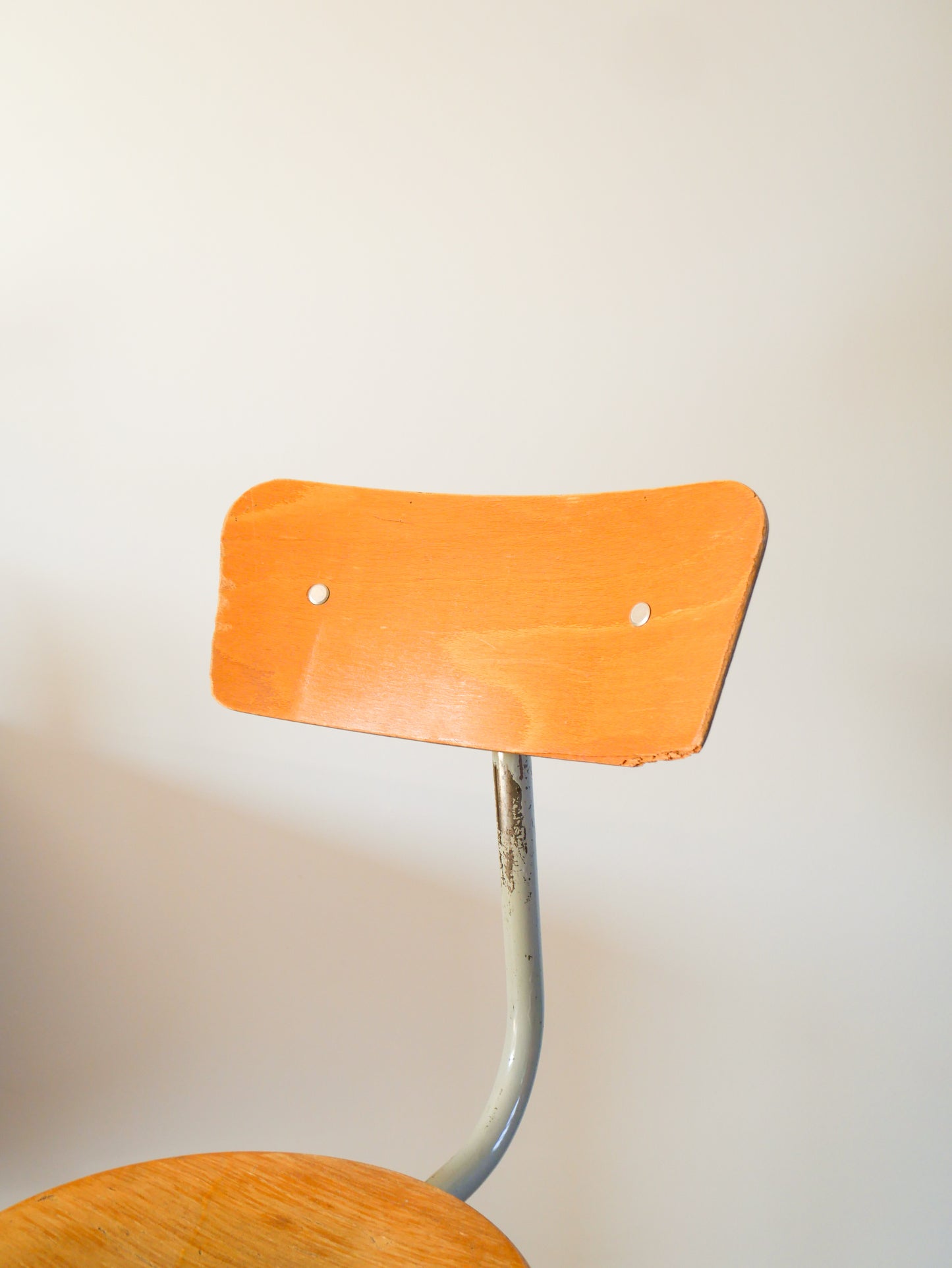 Chaise d'architecte haute, en bois et fer, hauteur réglable, Design Industriel, 1970