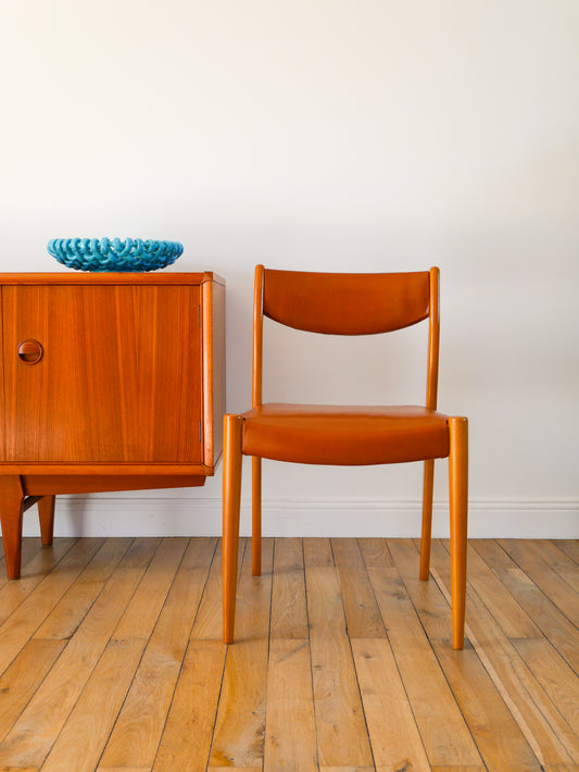 Ensemble de 4 chaises scandinaves, Miel & Mocha Mousse, 1950