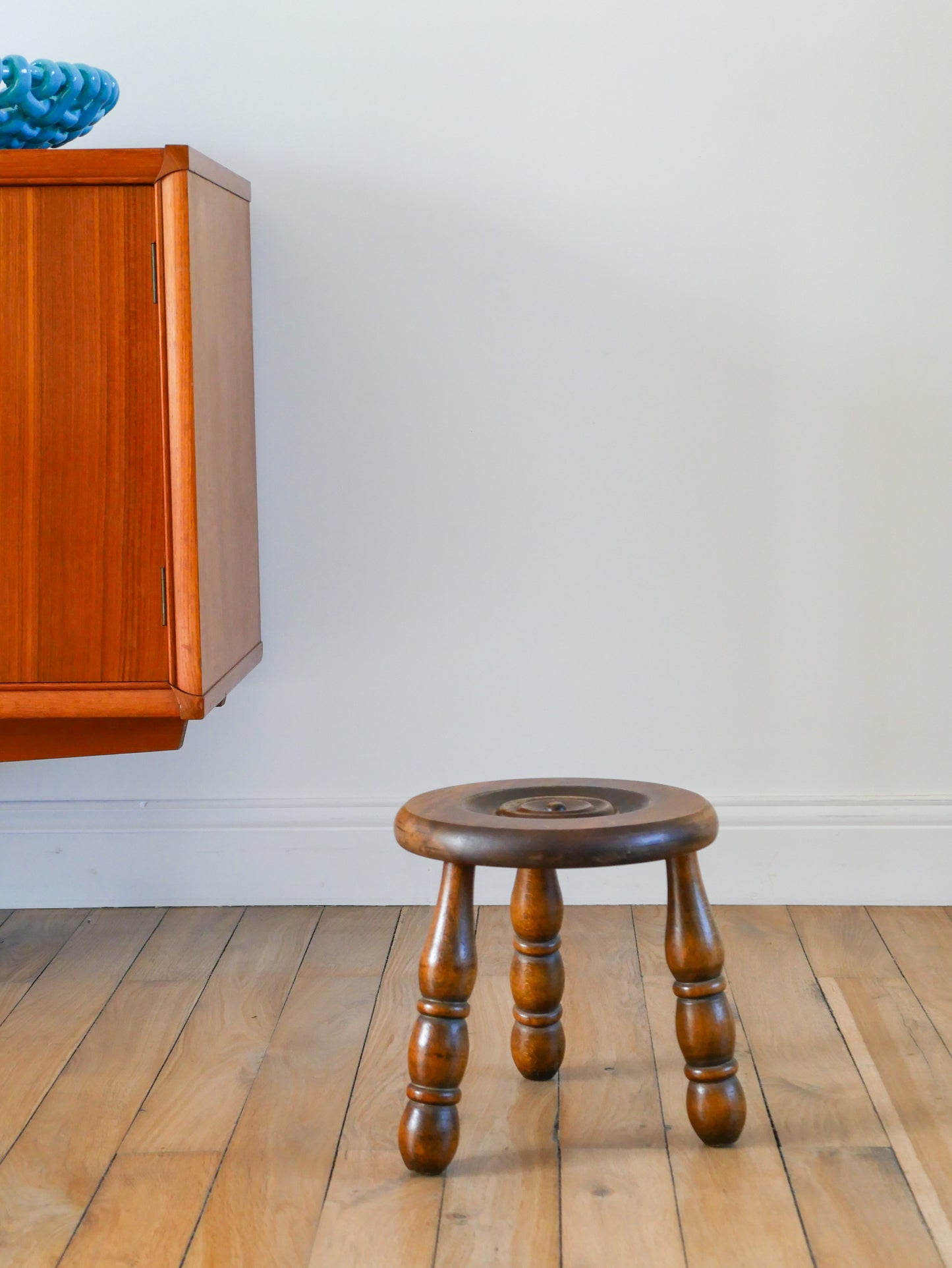 Tabouret bas en bois tourné, 1940 - 24 X 24 cm