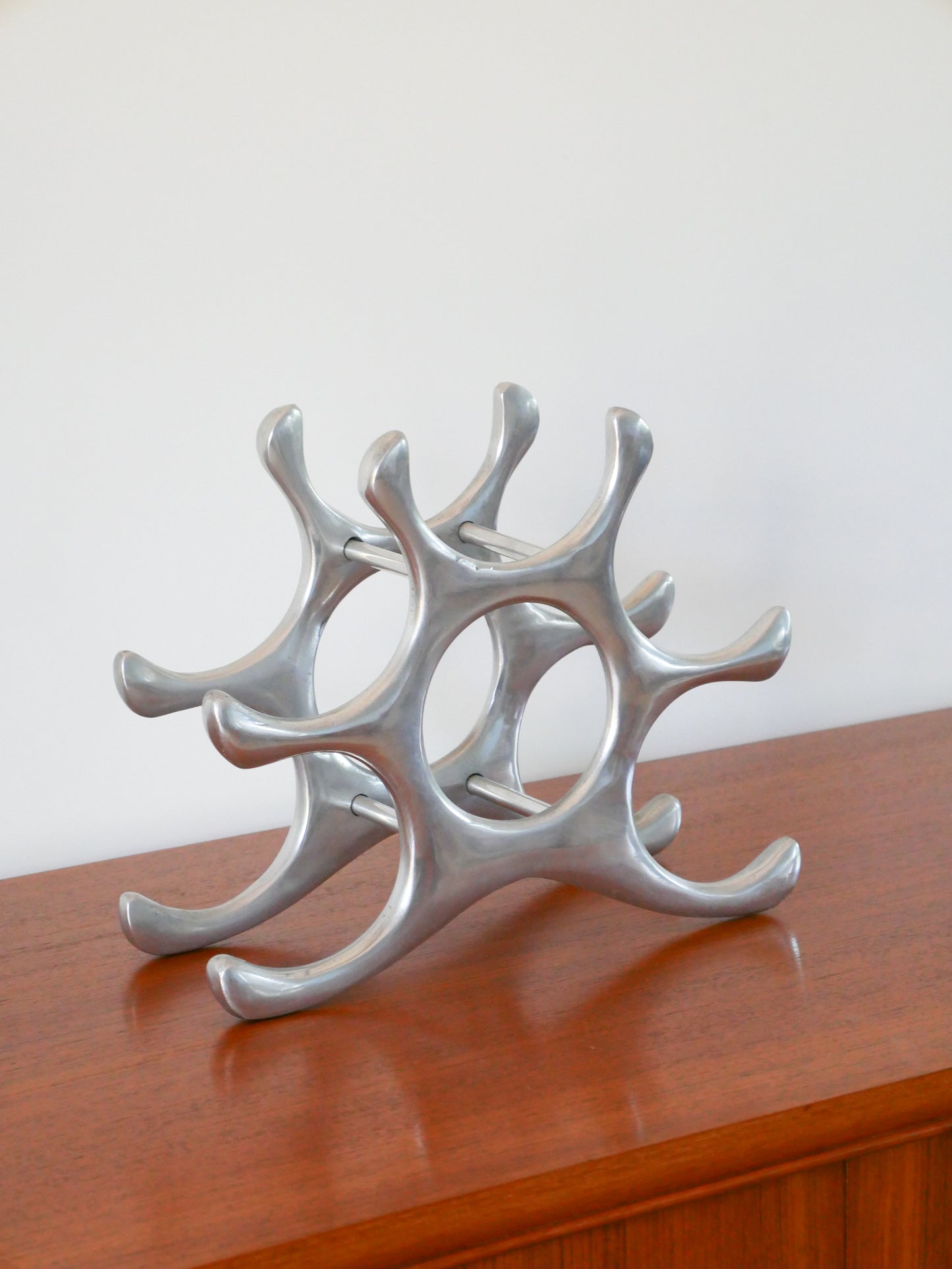 Porte-bouteilles en alu, en forme de Soleil, Made in Italy, Design, 1970