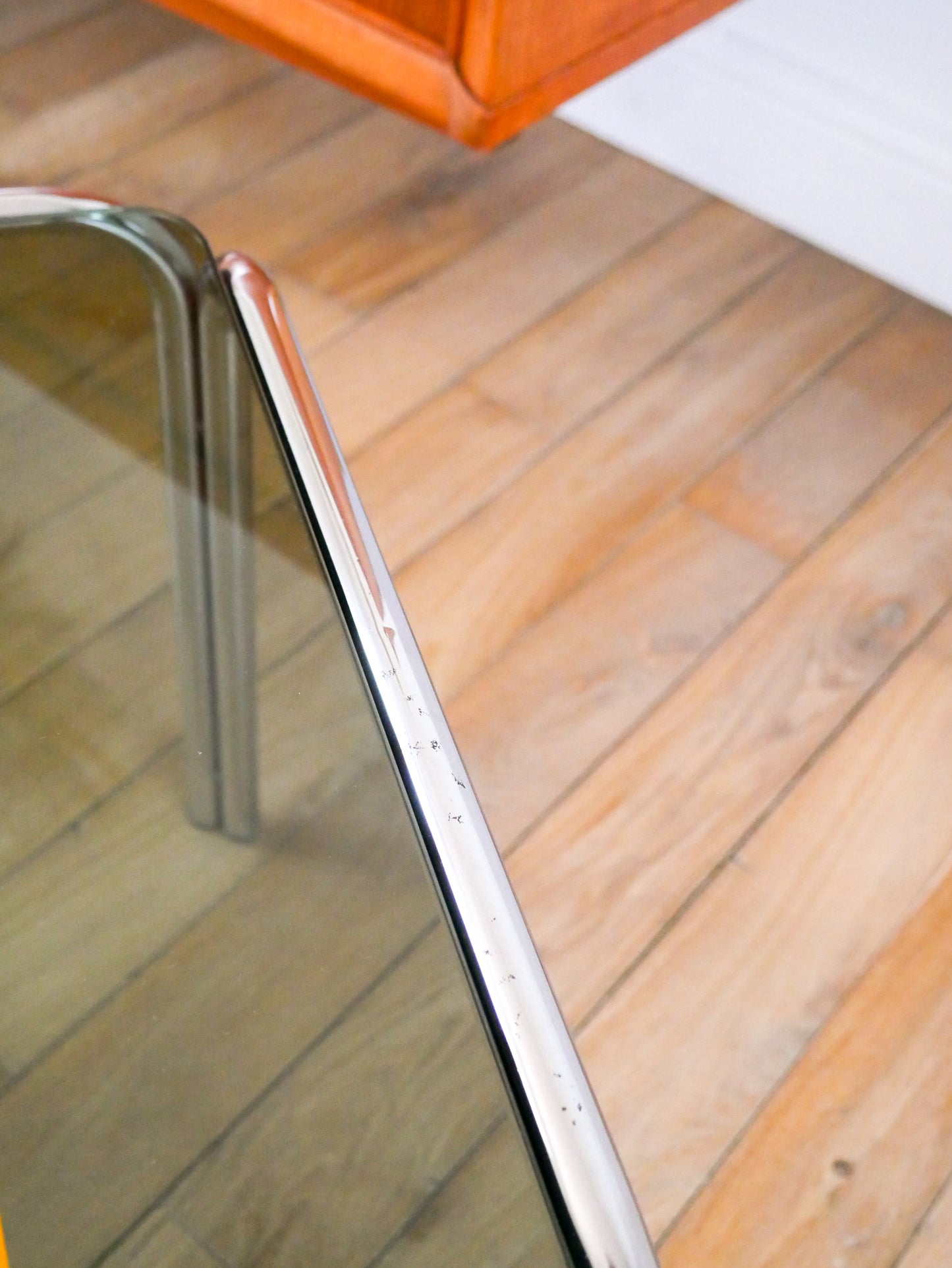 Table basse rectangulaire pieds tubulaires, Design, 1970 - 90 X 42 X 30 cm